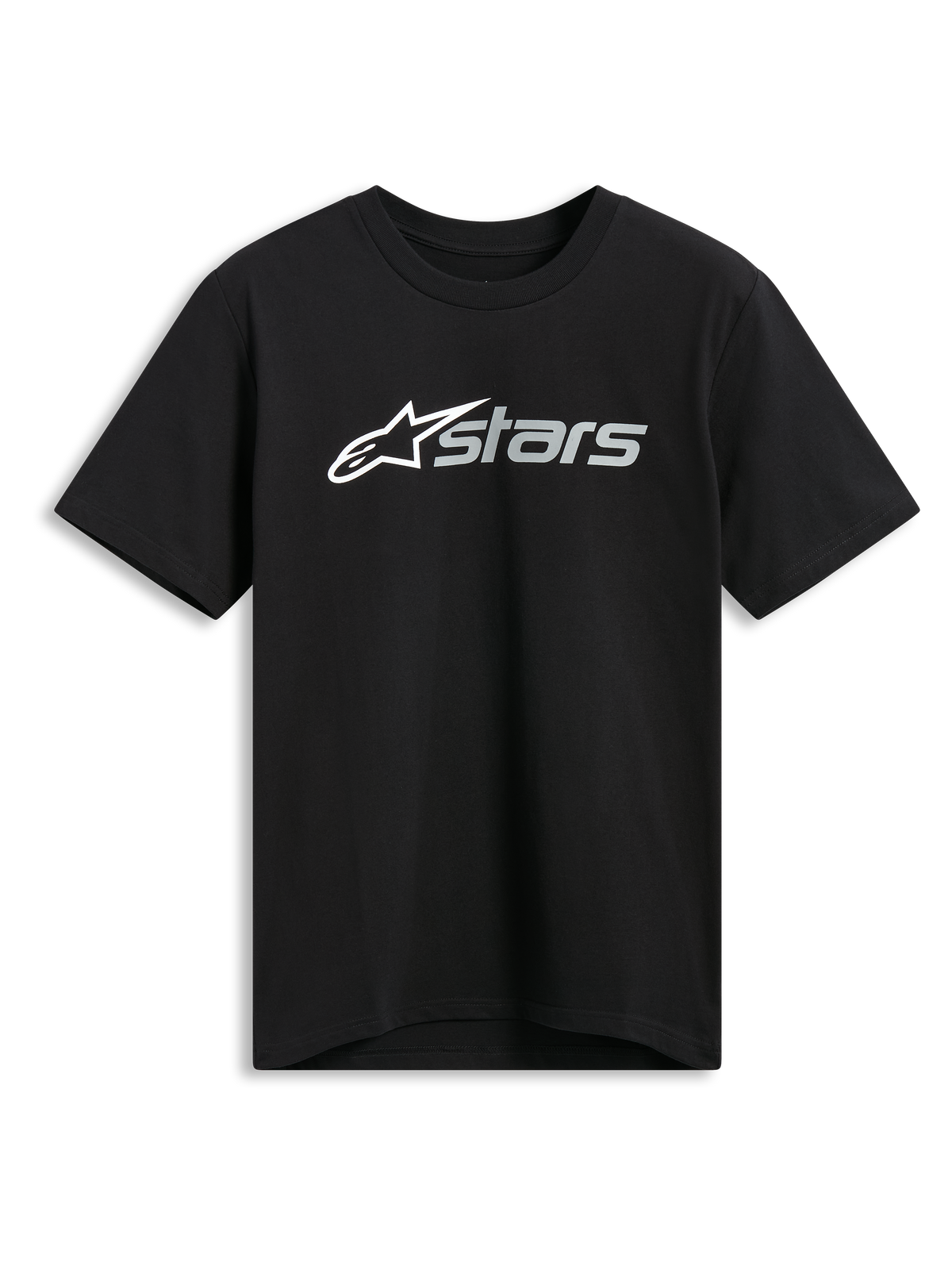 Alpinestars Blaze 2.0 CSF Tee, T-shirt met korte mouwen, zwart, wit en grijs grafisch logo op de voorzijde, casual motorsport sportkleding
