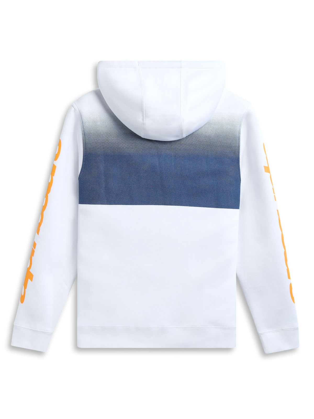 Alpinestars Specter Hoodie, witte sportkleding pullover fleece met verloopvervaging print en capuchon, achteraanzicht