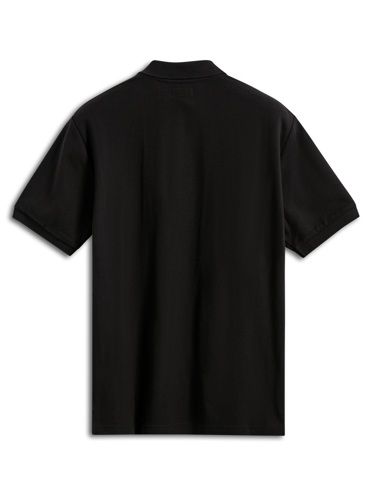 Alpinestars Endeavor Classic Polo, Short Sleeve Polo Shirt, Black, back view, classic pique knit fabric with ribbed collar and sleeve cuffs, casual motorsport sportswear