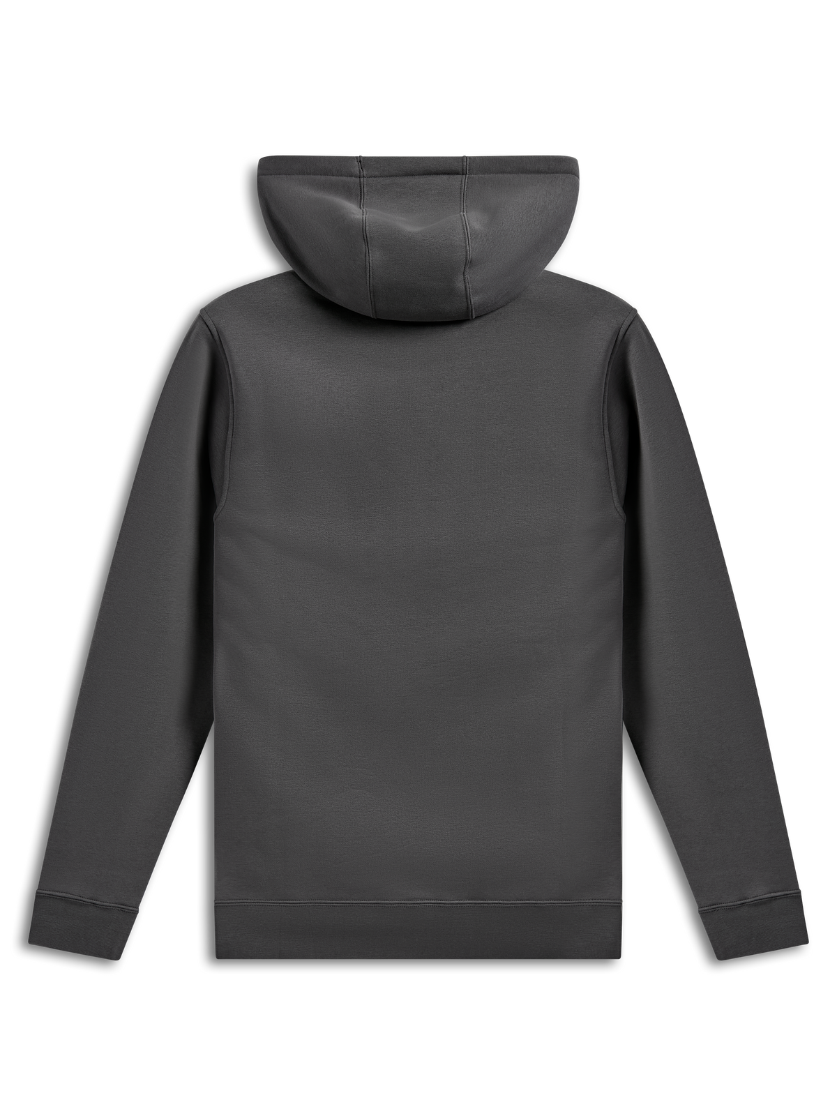 Alpinestars Ellipsoid Hoodie, fleece hoodie met capuchon, Gunmetal grijs, achteraanzicht met effen body en mouwen, geribde manchetten en zoom, casual streetwear geïnspireerd op de motorsport