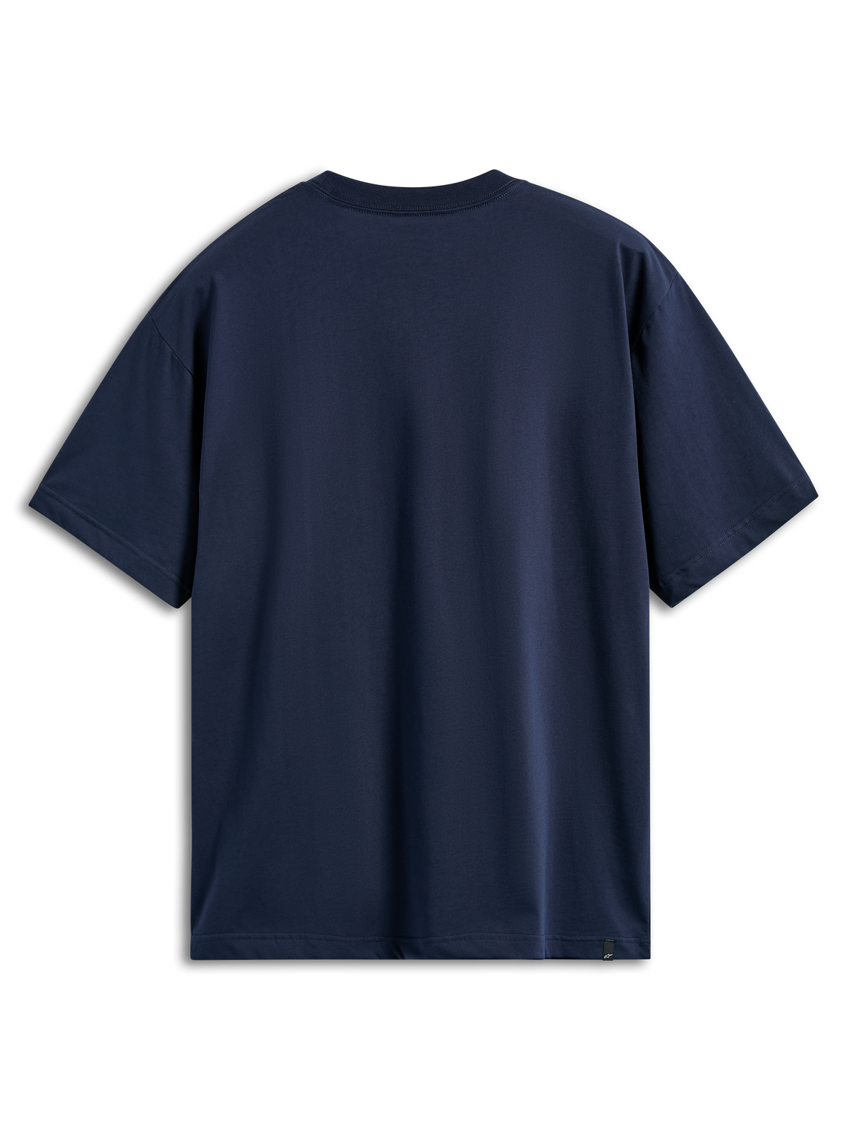 Alpinestars Aplomb Oversized CSF Tee, T-shirt met korte mouwen, marineblauw, achteraanzicht, relaxte oversized pasvorm, effen ontwerp met een klein logolabel aan de onderzoom, casual sportkleding