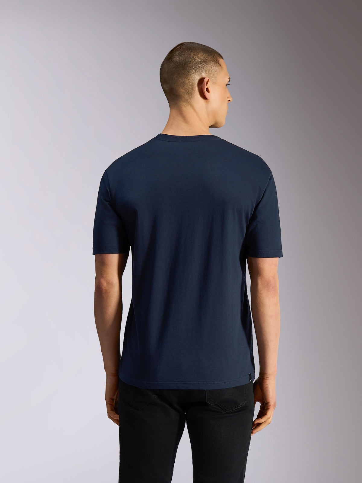 Alpinestars Noka CSF Tee, Short Sleeve T-Shirt, Navy Blue, Back View on Model, Casual Sportswear Style