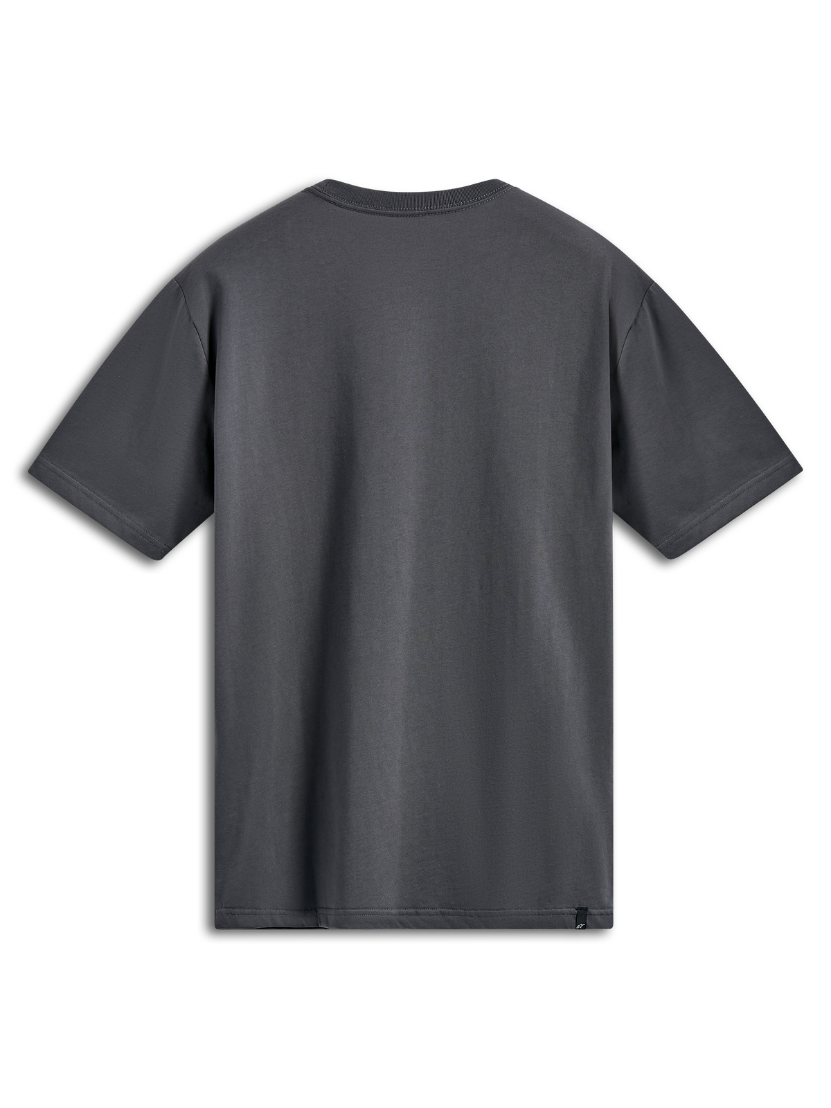 Alpinestars Ellipsoid CSF Tee, T-shirt met korte mouwen, Charcoal, achteraanzicht, effen ontwerp met klein zwart logolabel aan de zoom, casual sportkleding