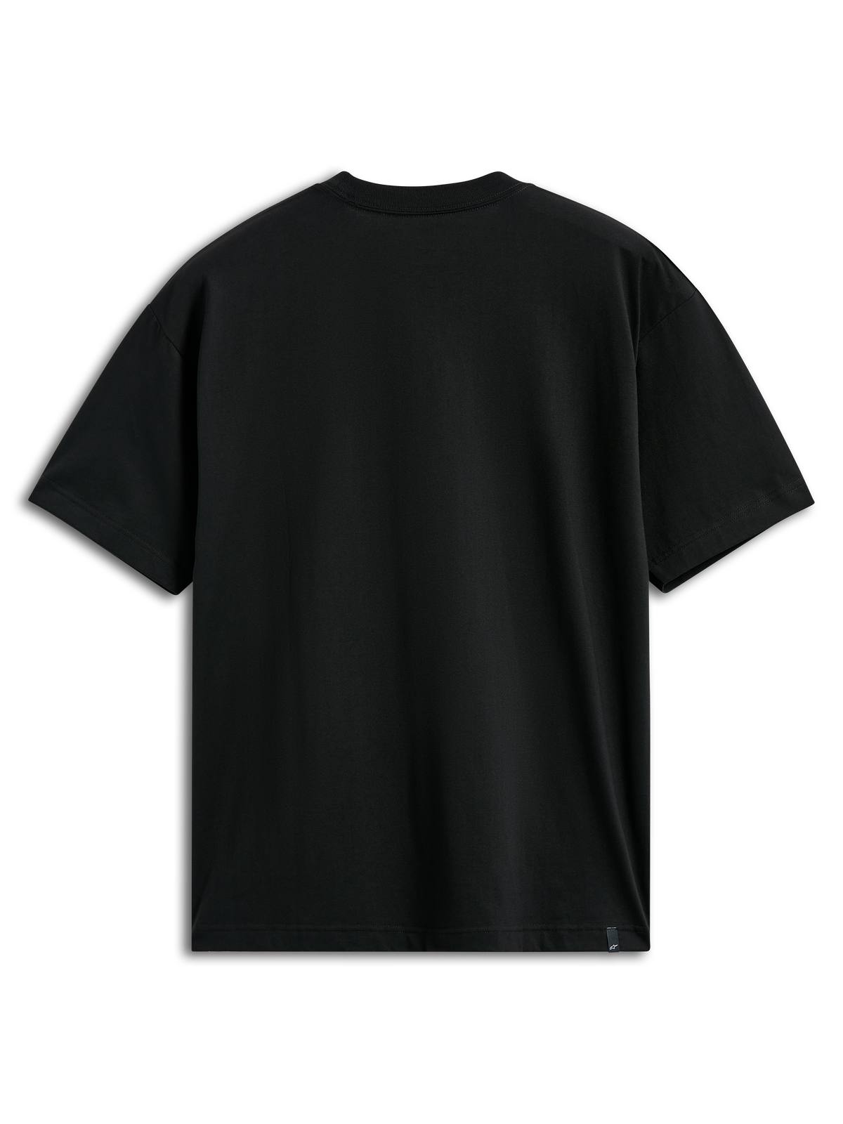 Alpinestars Verdure Camo CSF Tee, Short Sleeve T-Shirt, Black, Back view, Plain design with a small logo tag at the hem, Casual motorsport-inspired streetwear