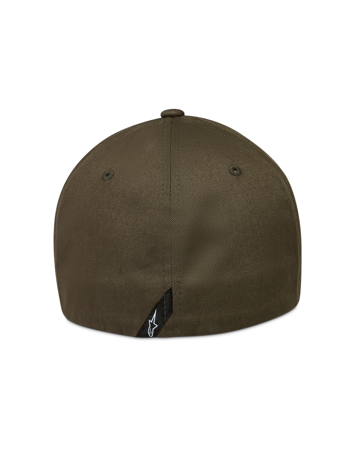 Alpinestars Pivot Hat in Military Green, rear view of the sportswear cap featuring a small Astars logo label.