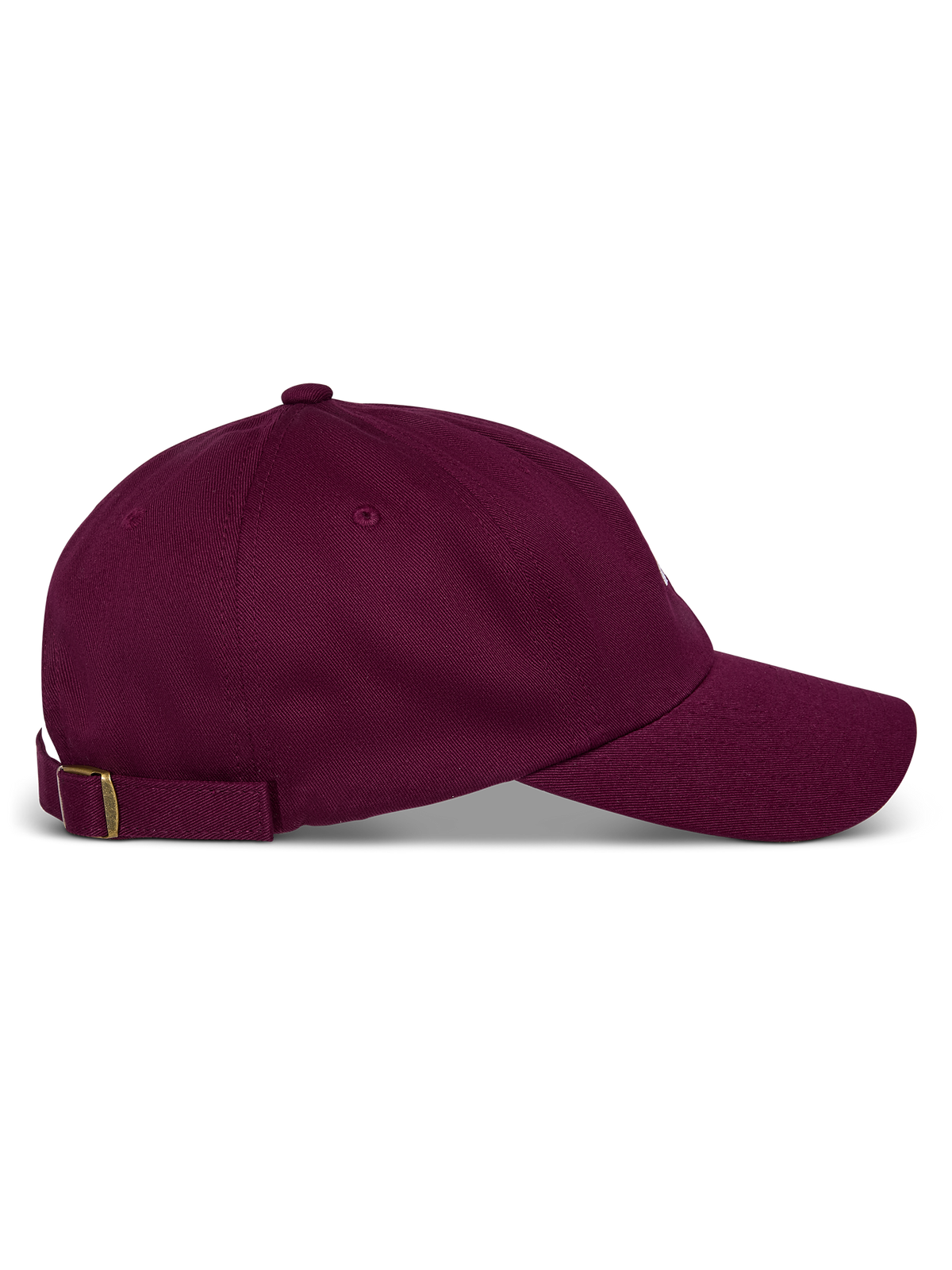 Alpinestars Deduce Strapback Hat, Burgundy, side view, curved bill with unstructured low crown, adjustable fabric strap back with metal buckle, casual cotton twill sportswear