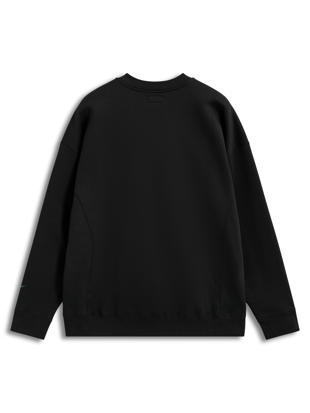 Alpinestars Guise Oversized Crew, zwart fleecesweatshirt met een oversized pasvorm, achteraanzicht en ronde hals.