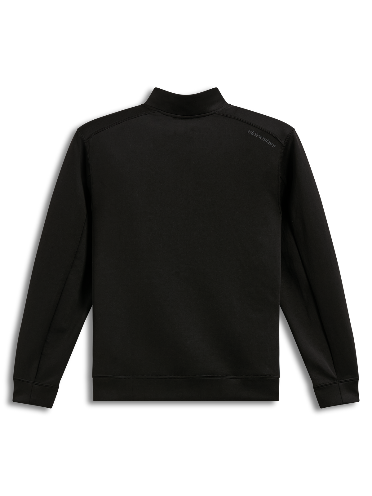 Alpinestars Apera Half-Zip Sweatshirt, Black double-face fleece pullover, back view with tonal shoulder logo.