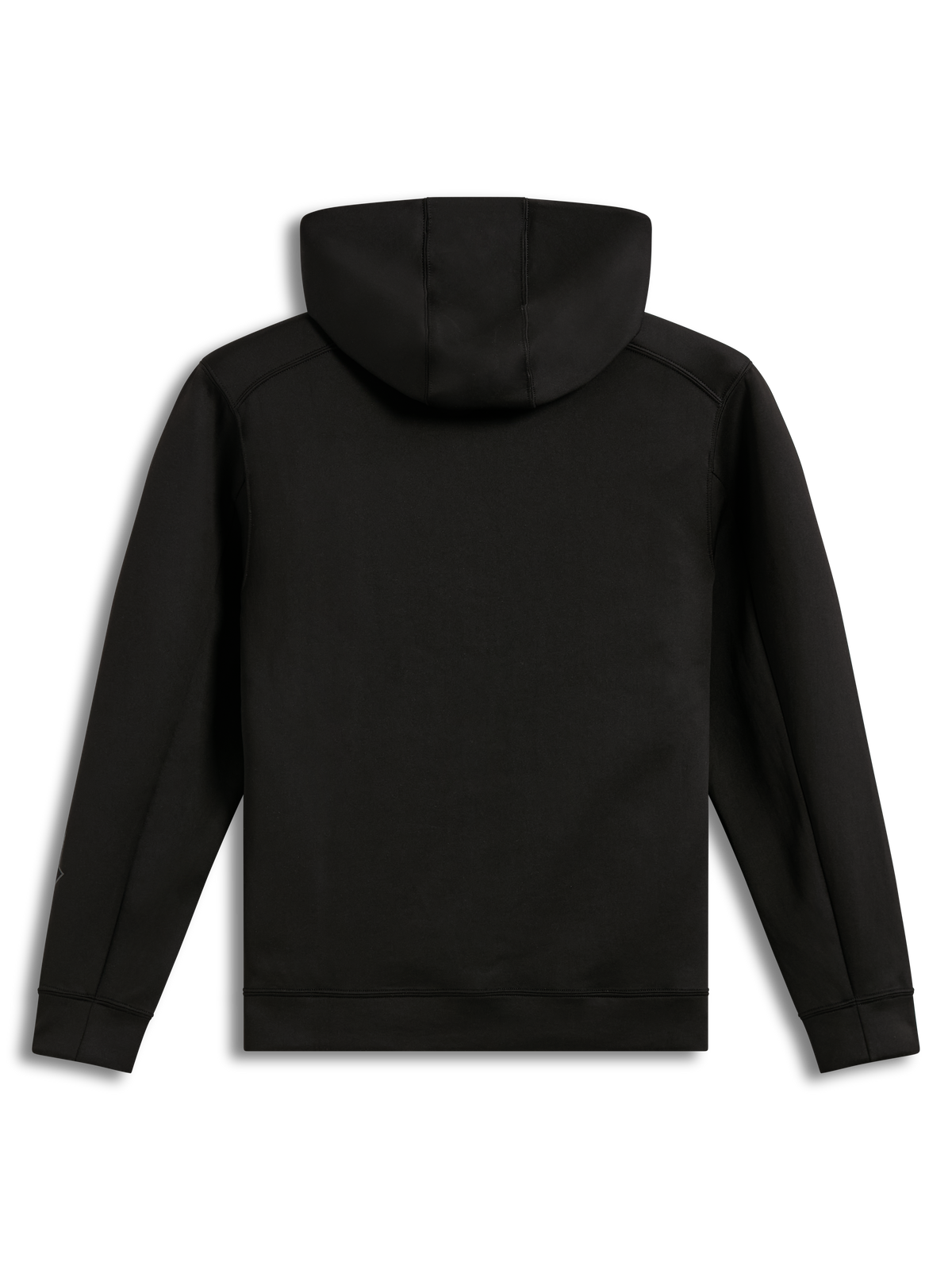 Alpinestars Datrix Hoodie in Black, featuring a back view of the tri-blend fleece pullover with a mesh-lined hood.