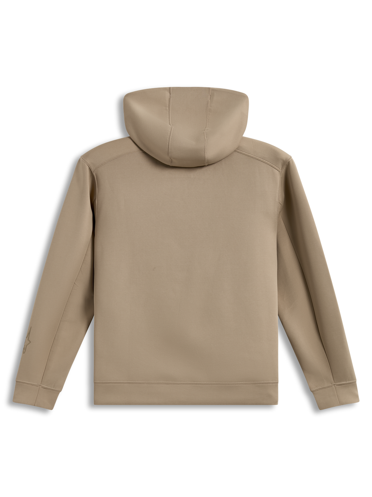 Alpinestars Datrix hoodie, bruine sportswear pullover van tri-blend fleece, capuchon met meshvoering, achteraanzicht.