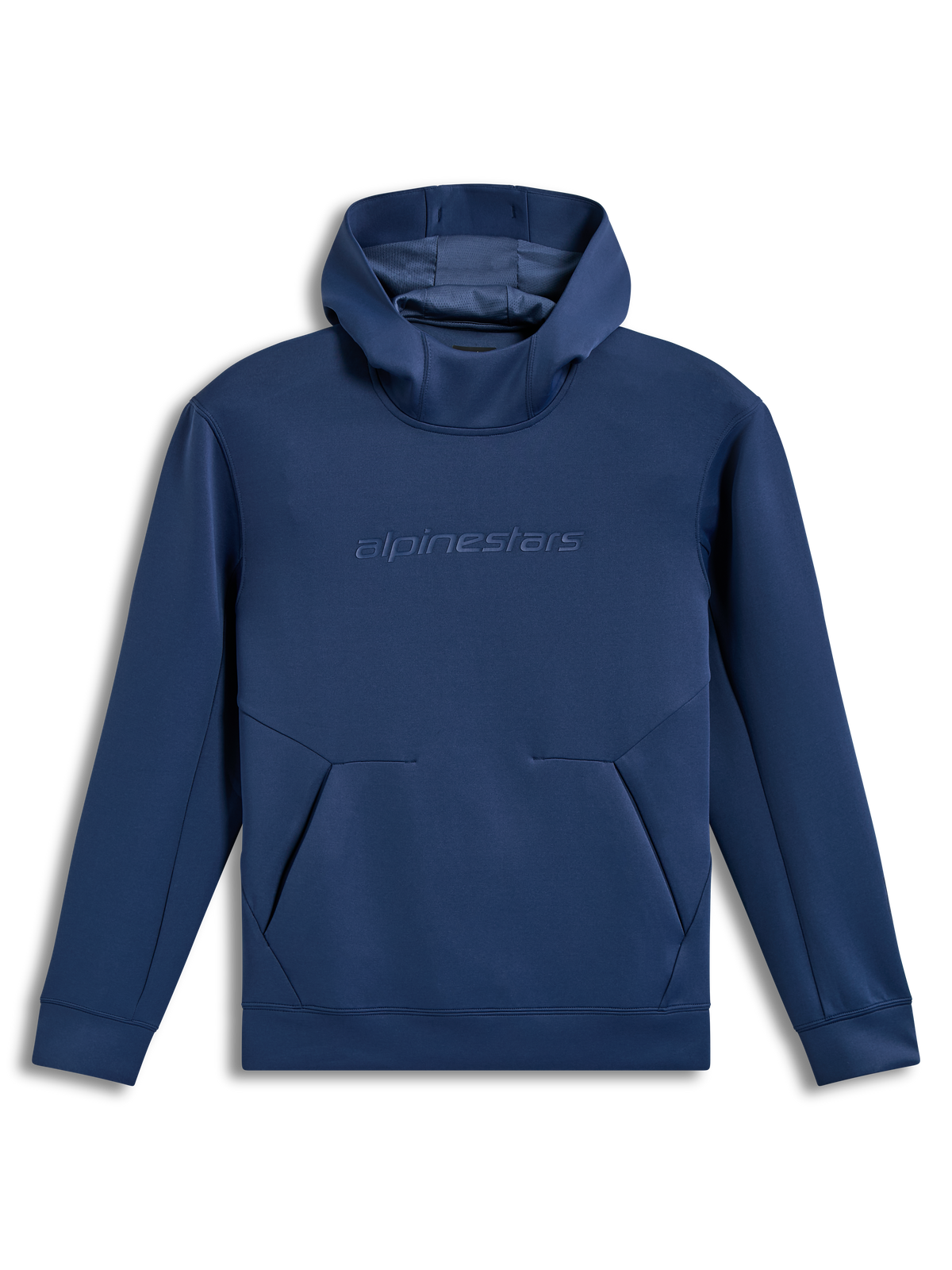 Alpinestars Datrix hoodie, staalblauwe tri-blend fleece pullover met tonaal HD-logo en een capuchon met meshvoering.