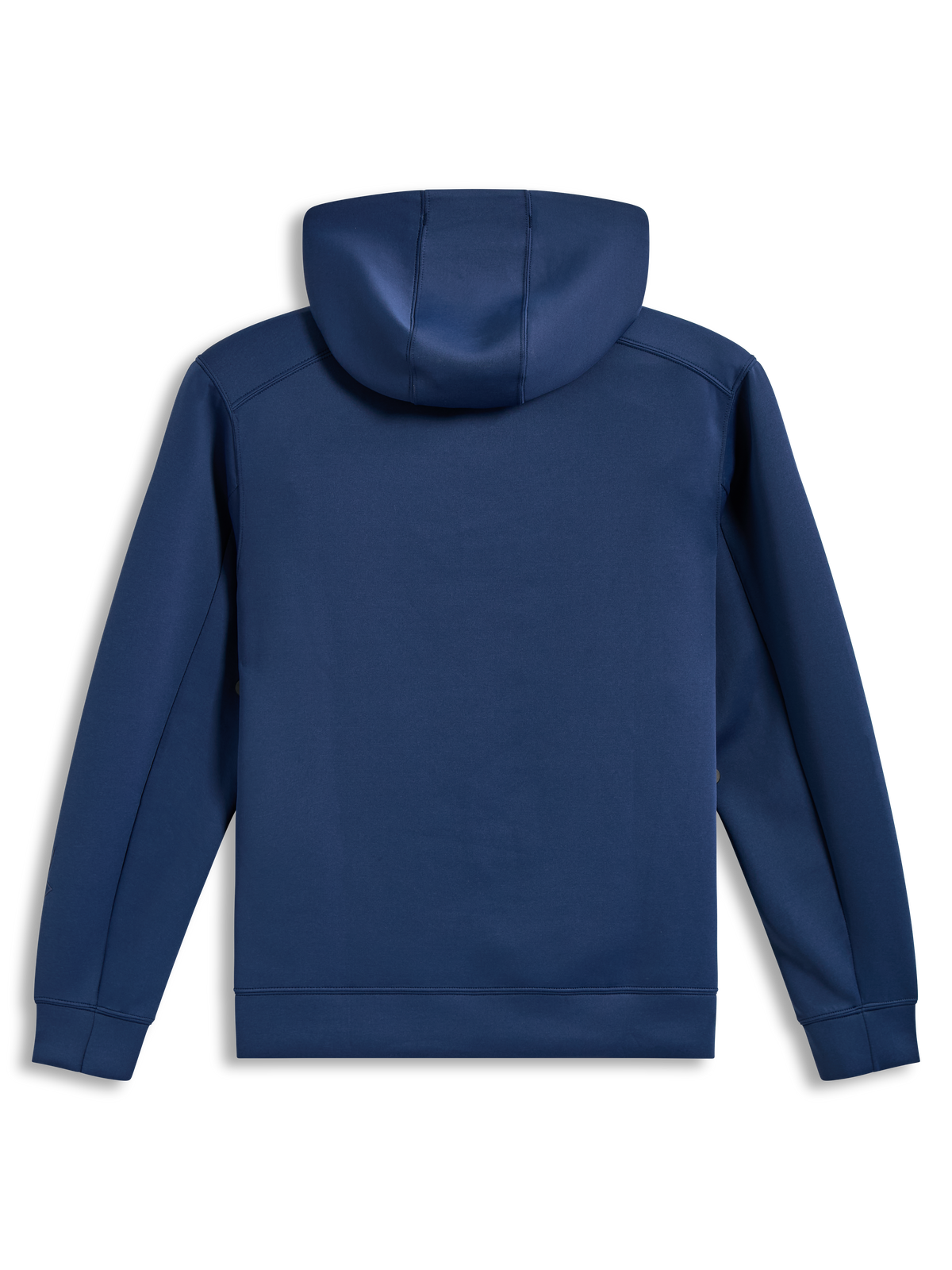 Alpinestars Datrix-hoodie, achteraanzicht, blauw, tri-blend dubbelzijdige fleece, capuchon met meshvoering.