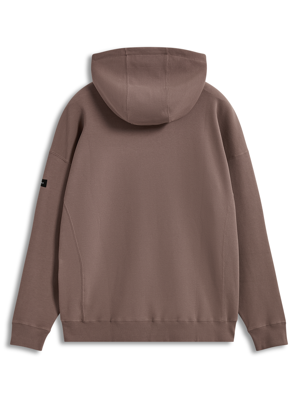 Alpinestars Camino Textured Oversized hoodie, sportswear pullover in taupe, getextureerde knit twill fleece, achteraanzicht.