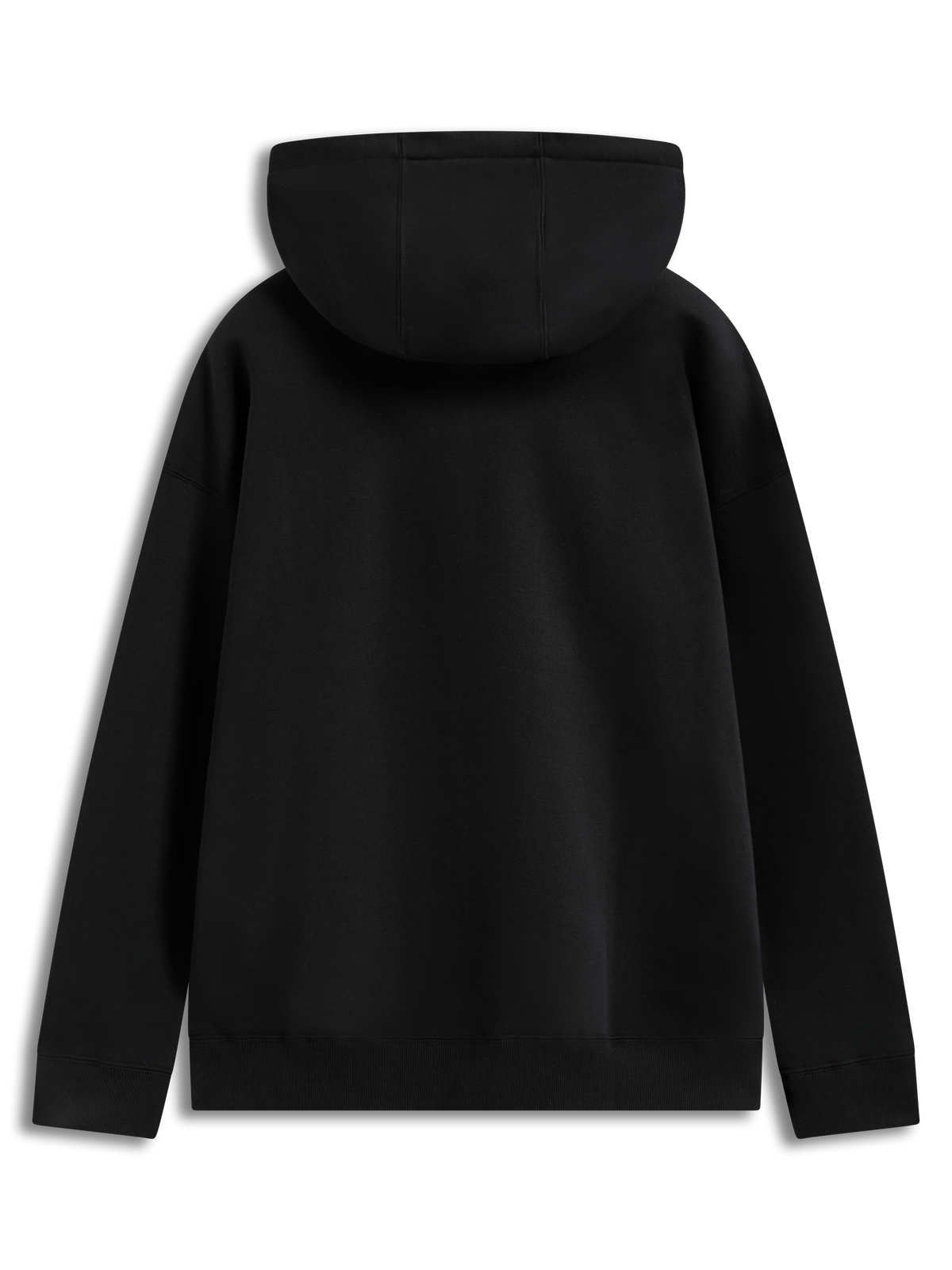 Alpinestars Prelude Oversized Hoodie, black sportswear fleece pullover shown from the back with a hood and ribbed cuffs.