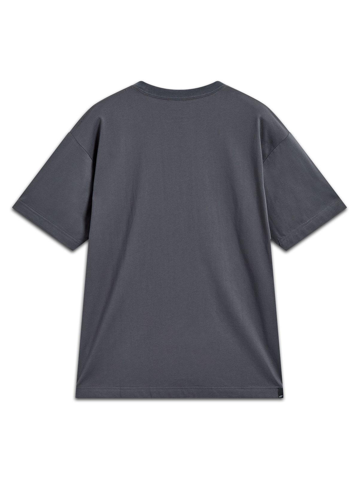 Alpinestars Chalk Oversized CSF Tee, gray relaxed-fit cotton-poly blend sportswear shirt shown from the rear.