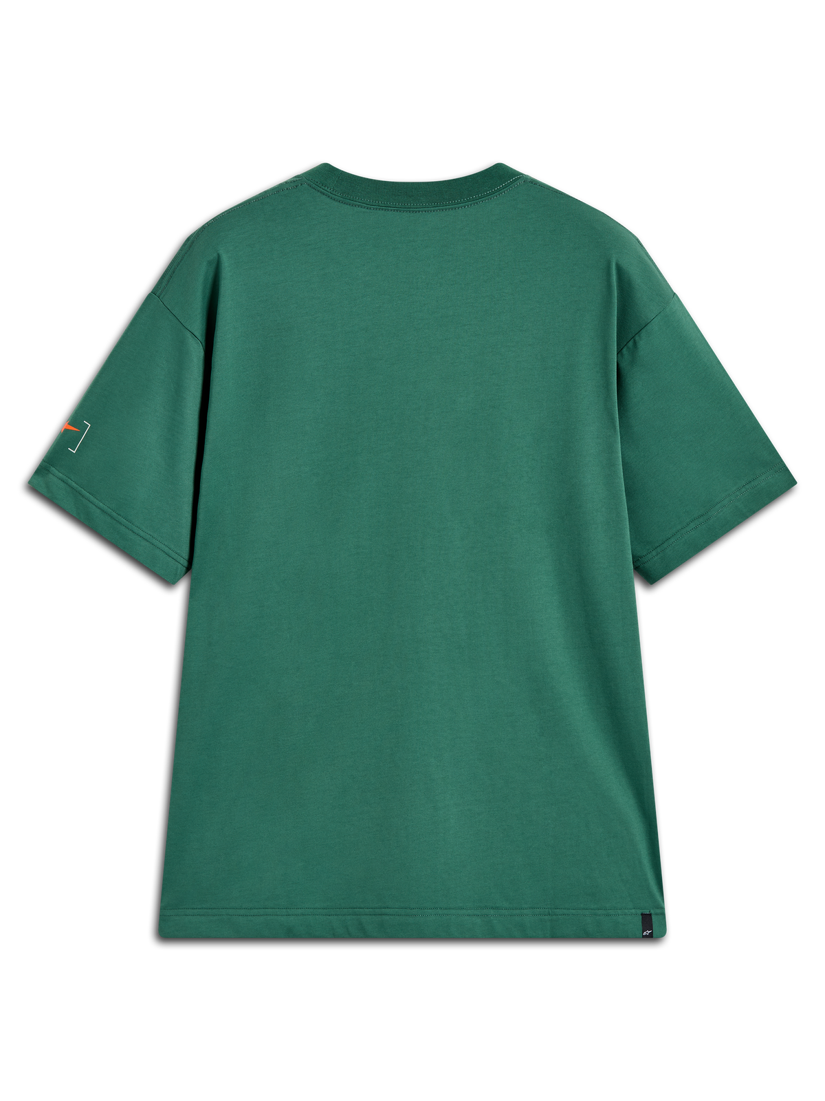 Alpinestars Infinity Oversized CSF Tee, green cotton-blend relaxed shirt, back view with sleeve bracket logo.