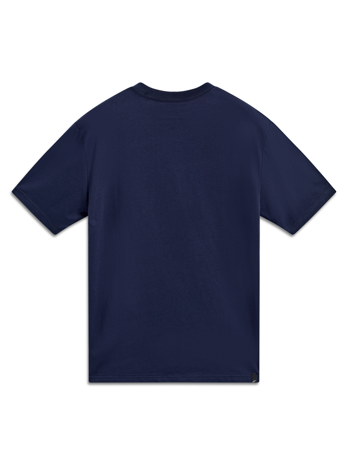 Alpinestars Cypress CSF T-shirt, korte mouwen sportswear, marineblauw, achteraanzicht, zachte katoen-polyesterblend.