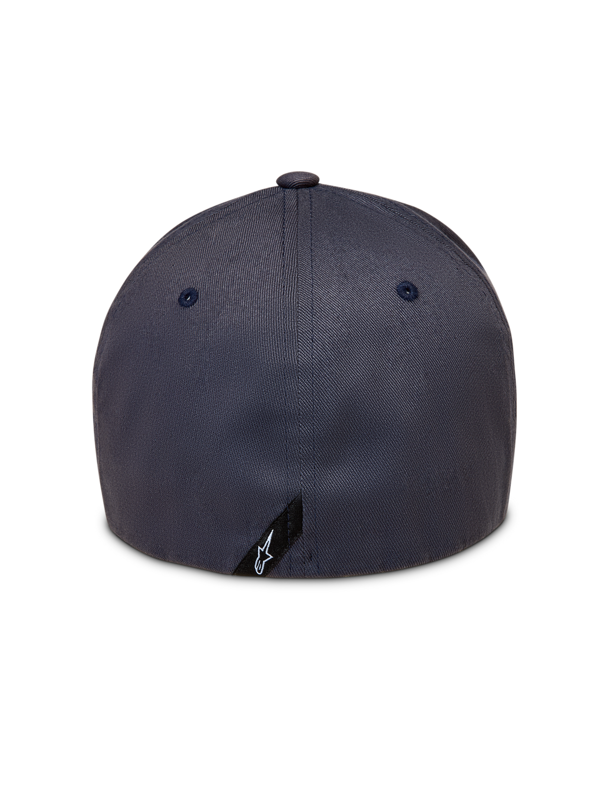 Alpinestars Maze hoed, donkergrijze sportswear pet van keperstof met flexibele achterkant, achteraanzicht met Astars logo.