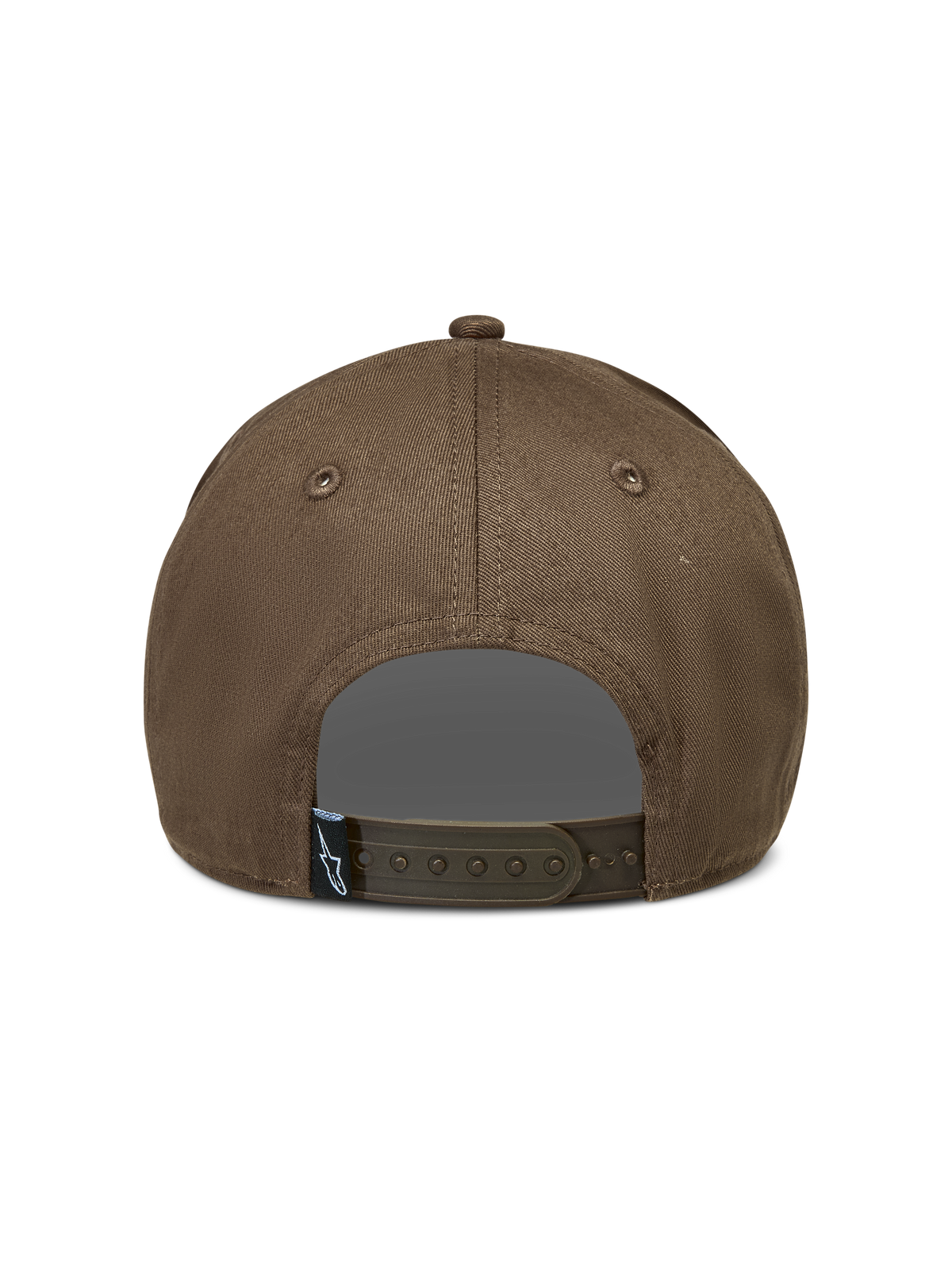 Alpinestars Acme snapback hoed, bruine sportswearpet, achteraanzicht met verstelbare snapbacksluiting en logolabel.