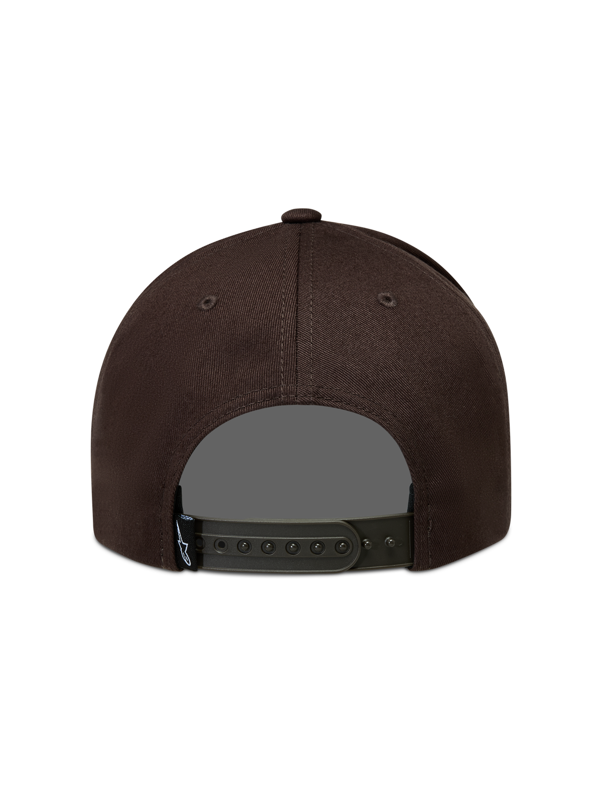 Alpinestars Combo Logo Snapback hoed, bruine sportswear pet met verstelbare snapbacksluiting, achteraanzicht.