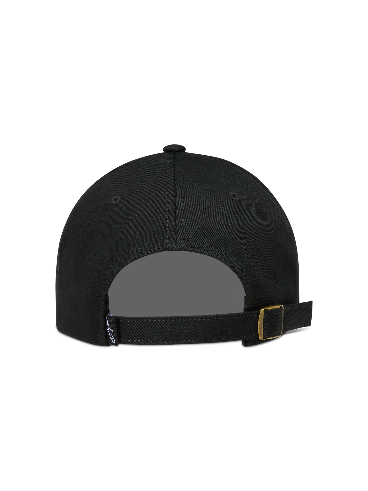 Alpinestars Dylan Dad Hoed, zwarte sportswearpet met verstelbare band en metalen gesp aan de achterzijde.