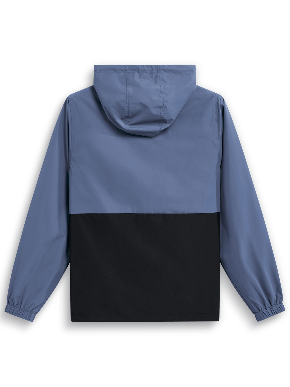 Alpinestars Speeder Windbreaker Jas, achteraanzicht, leiblauw en zwart, kleurblok-ontwerp met capuchon, elastische manchetten, lichtgewicht casual sportkleding