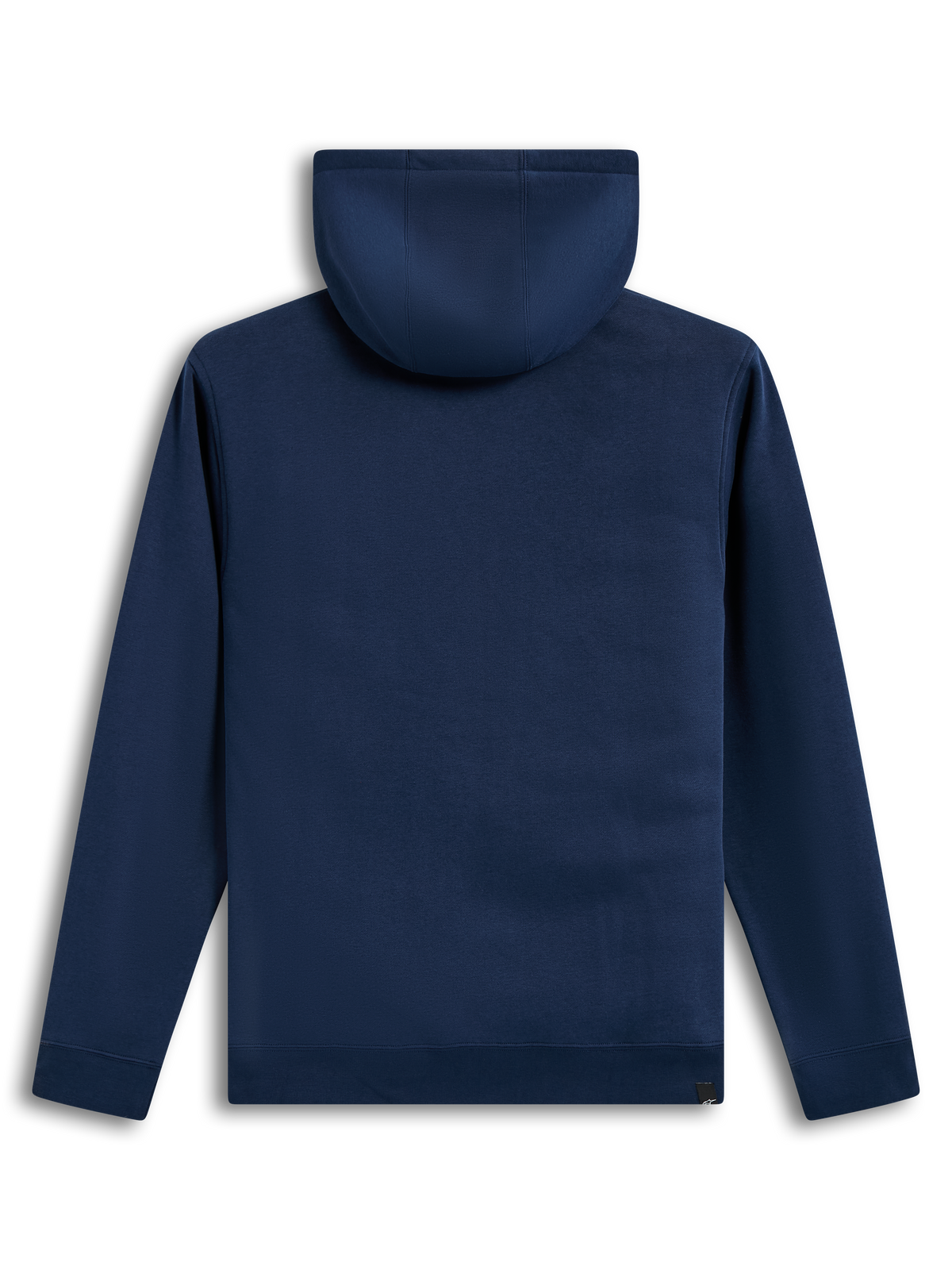 Alpinestars Ageless V3 hoodie, marineblauwe fleece sporttrui, achteraanzicht met capuchon en geribbelde zoom.