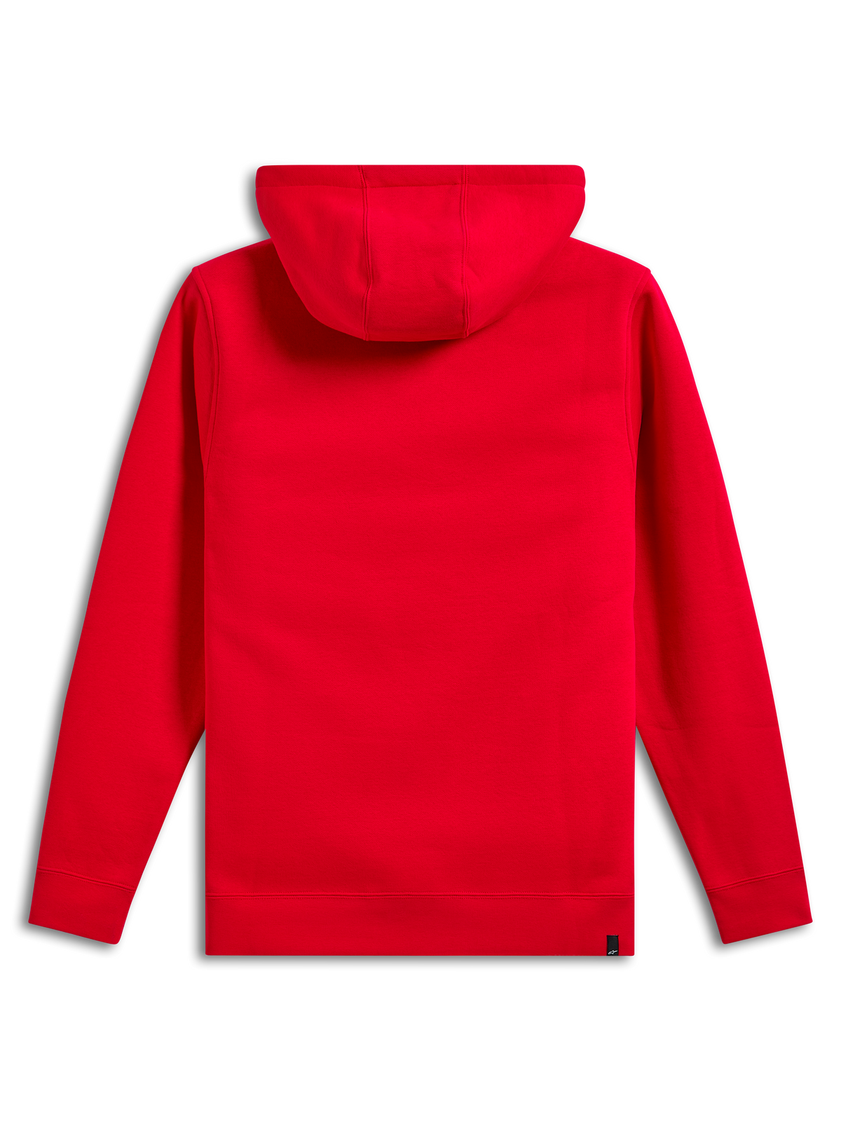 Alpinestars Ride V3 Hoodie, back view, solid red, casual sportswear, pullover fleece with jersey-lined hood, ribbed cuffs and hem