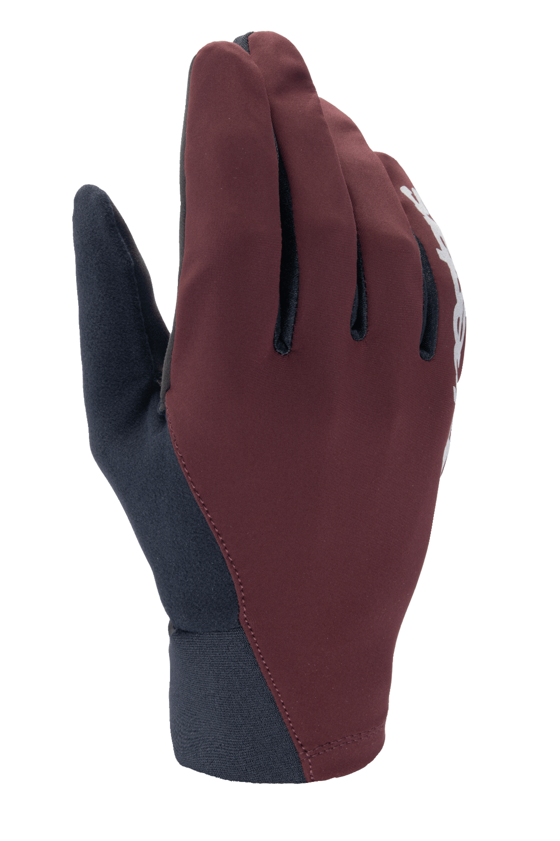 Alpinestars A-Dura Thermal Gloves, MTB winterhandschoenen, donkerrood en zwart, met een winddichte buitenkant en neopreen manchet, wit logodetail, thermische isolatie voor ritten in koud weer
