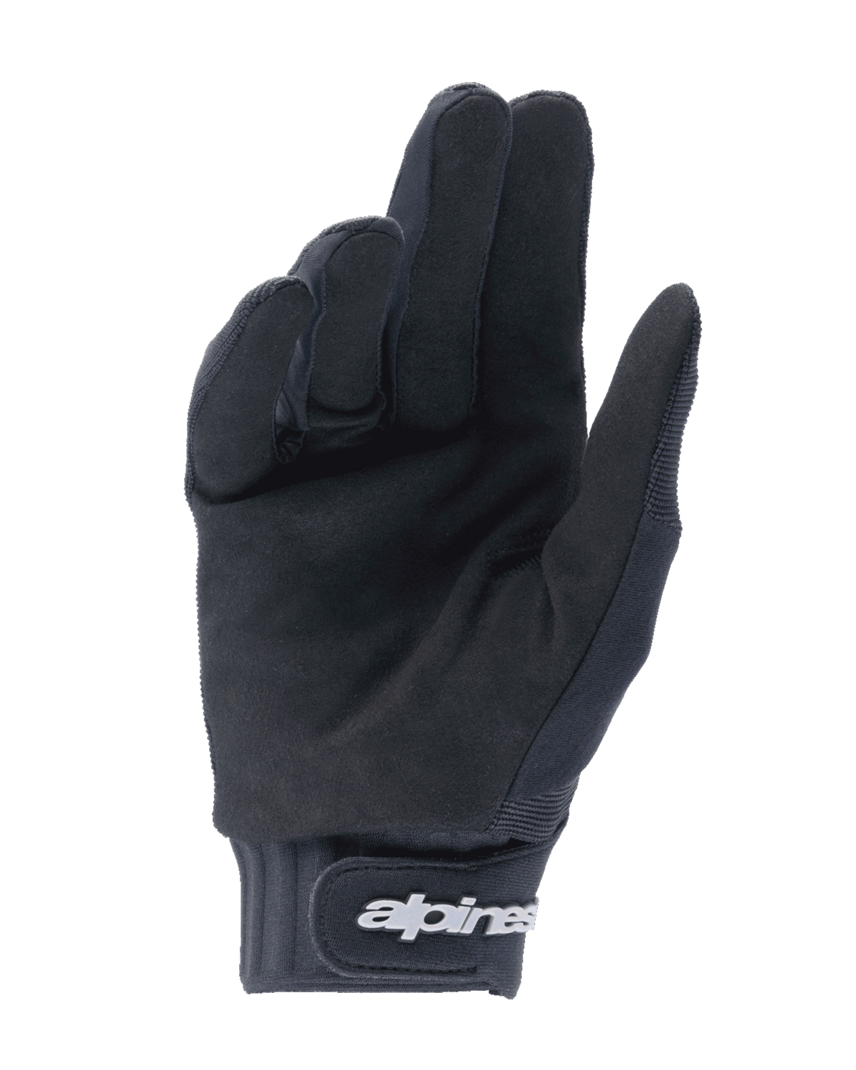 Alpinestars Youth A-Dura Handschoenen, zwart, palmzijde toont synthetisch suëde materiaal voor grip, neopreen manchet met klittenbandsluiting en wit logo, ontworpen voor mountainbiken en off-road fietsen voor de jeugd