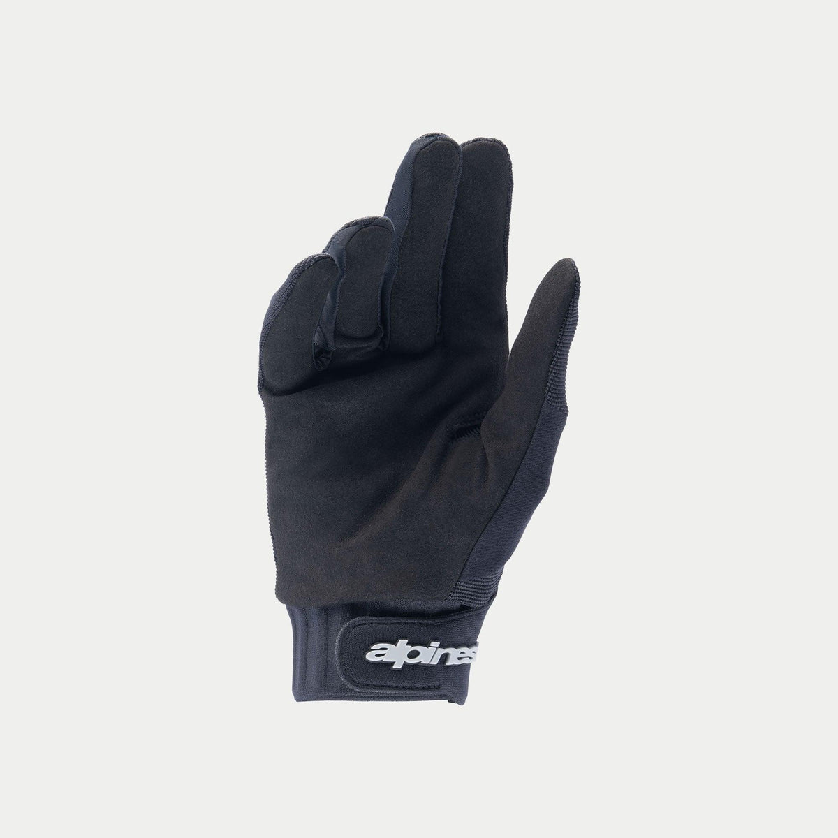 Alpinestars Stella A-Dura Gloves, Women's Cycling Gloves, Black, featuring a durable synthetic suede palm, neoprene cuff with hook and loop wrist closure, and white Alpinestars logo branding.