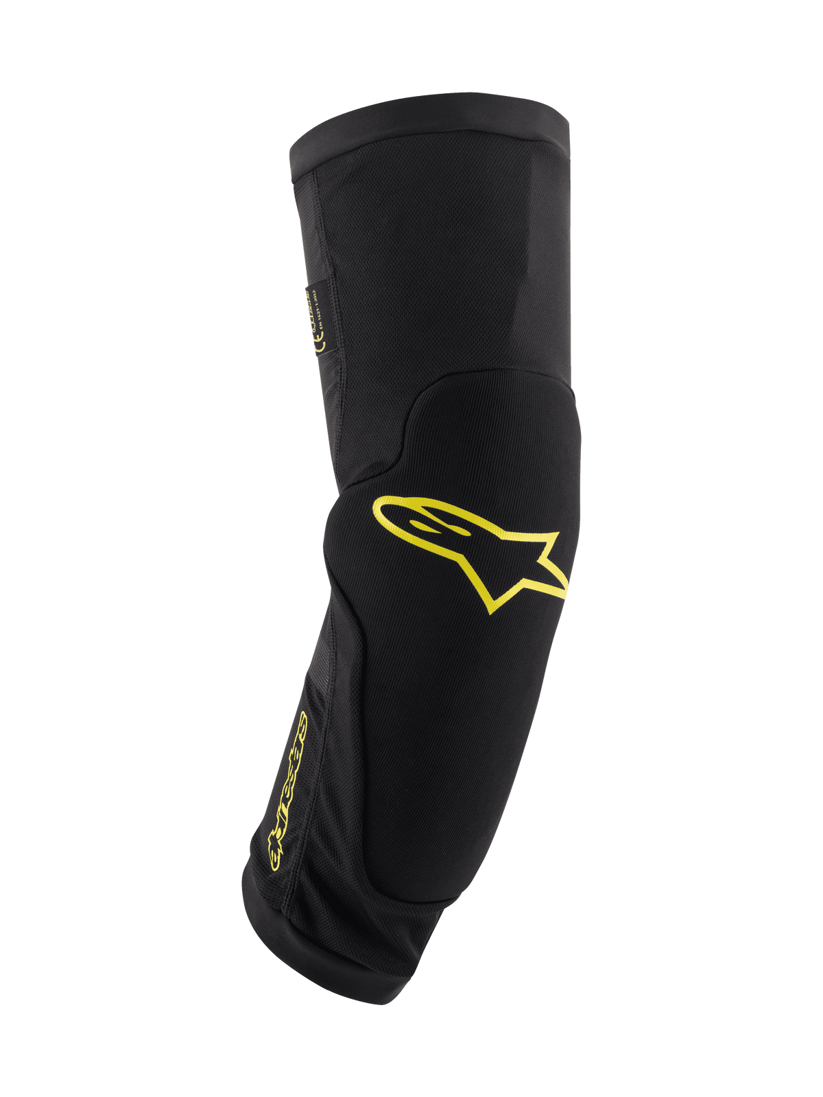 Alpinestars Paragon Plus Knee Protectors, Black with Acid Yellow Logos, Mountain Bike Protective Gear, tubular slip-on sleeve with integrated padding, breathable mesh and durable textured fabric