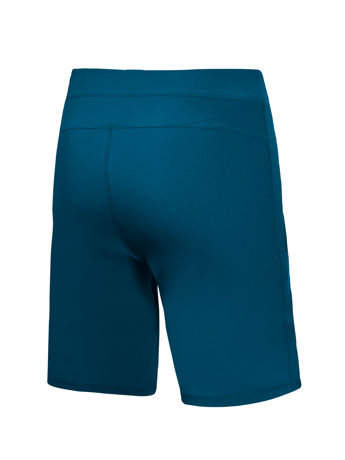 A-Dura Ride MTB shorts in blauwgroen, achteraanzicht van duurzame 4-way stretch fietsshorts voor mountainbiken.