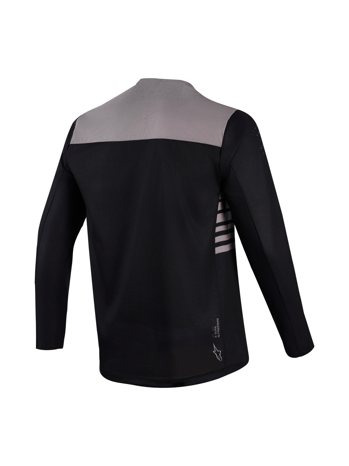 A-Dura Elite Blocked Trui 2.0, zwart en grijs, achteraanzicht met verlengde rug en sportief MTB-performance design.