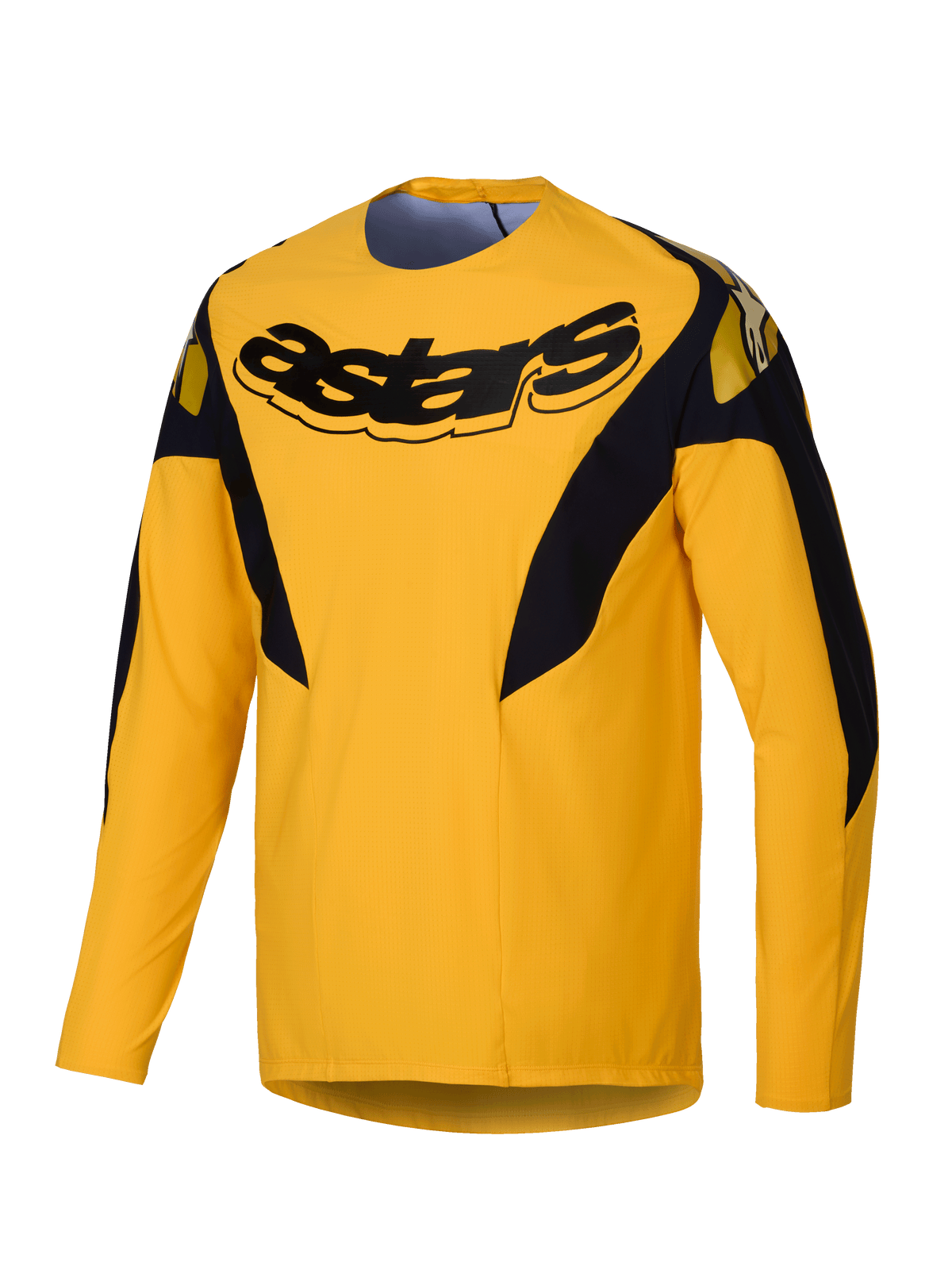 Alpinestars Beperkte Oplage A-Supra Melt Gold Jersey, heren mountainbike jersey met lange mouwen, donkergeel, lichtgewicht en geventileerd micro-geperforeerd polyester met stretchpanelen
