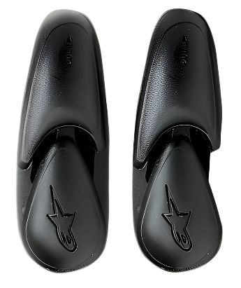 Alpinestars Super SMX 3 Slider, paar vervangende toesliders voor motorlaarzen, zwart, matte afwerking met Alpinestars-sterlogo in reliëf, reserveonderdeel voor SMX-3 schoeisel