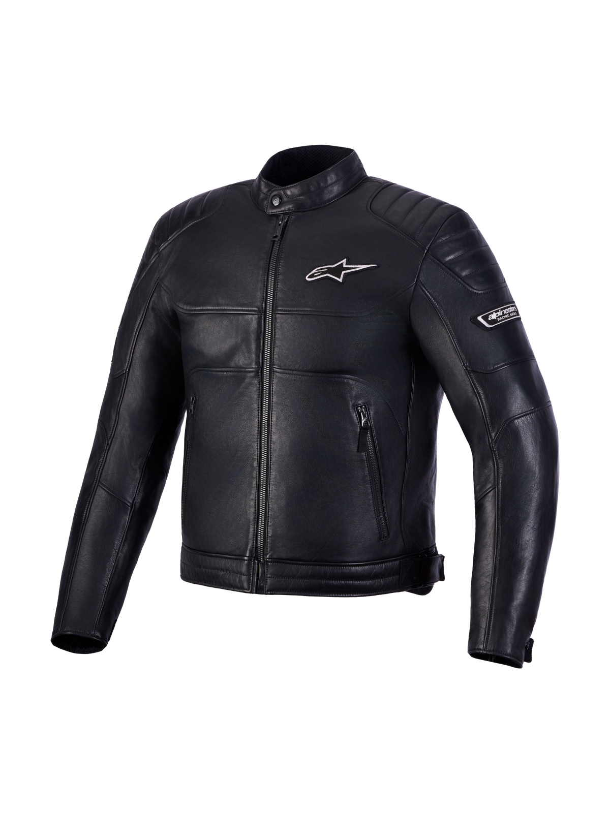 Alpinestars Revern Leren jas, zwarte motorjas van volnerfleer, CE-gecertificeerde bescherming, urban heritage-stijl