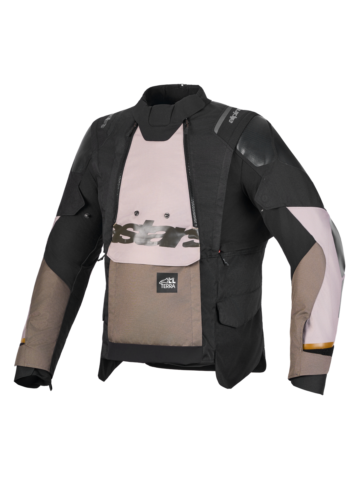 Alpinestars Harok V 2 Drystar jas, all-terrain adventure motorjas, aluminium, walnootkleurig en zwart, waterdichte textielconstructie met modulaire ventilatie