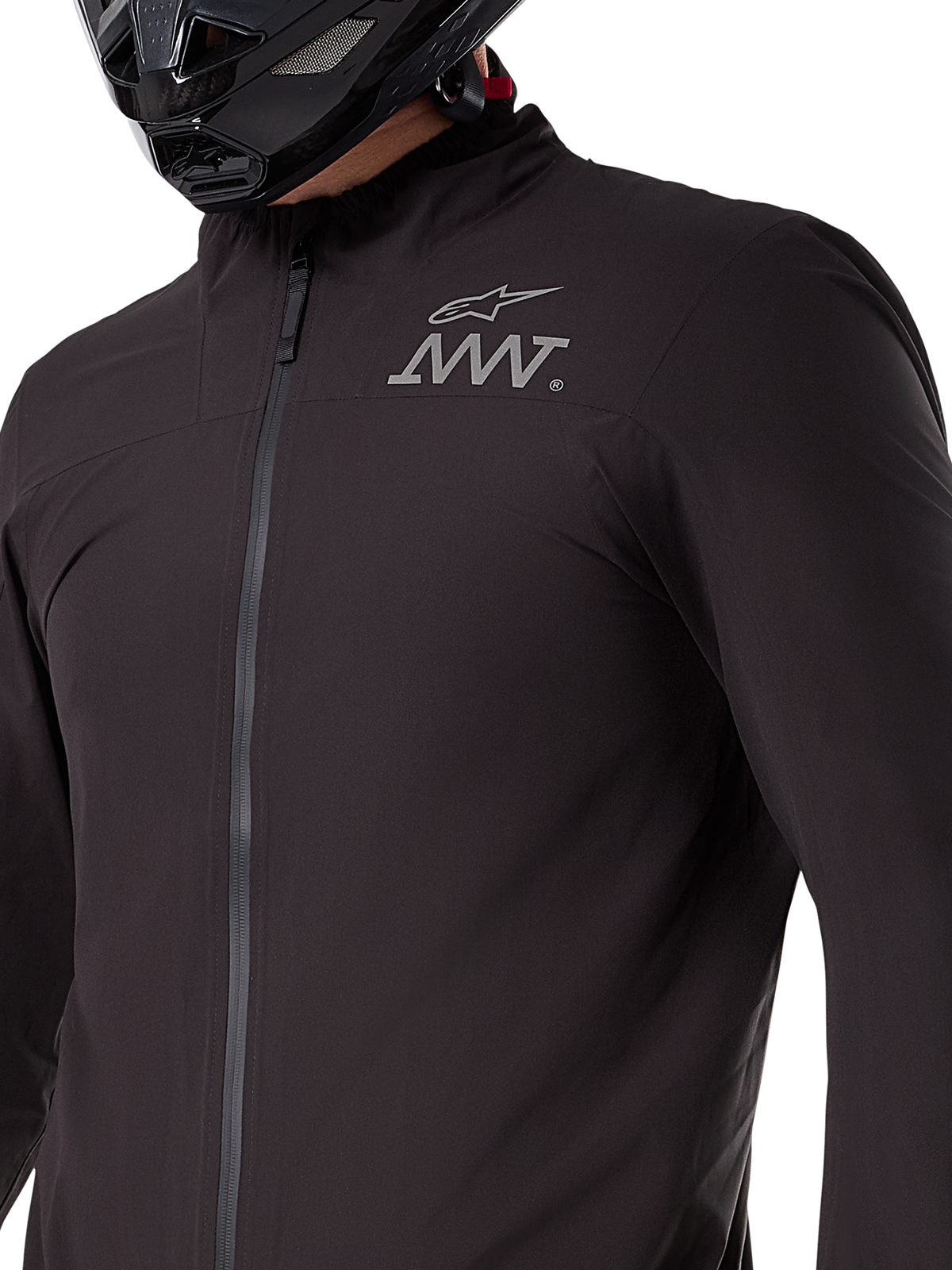 Alpinestars AMT-8 Stretch Drystar® XF Jacket Liner, zwarte waterdichte en winddichte stretchlaag, opvouwbaar technisch kledingstuk voor adventure motorrijden
