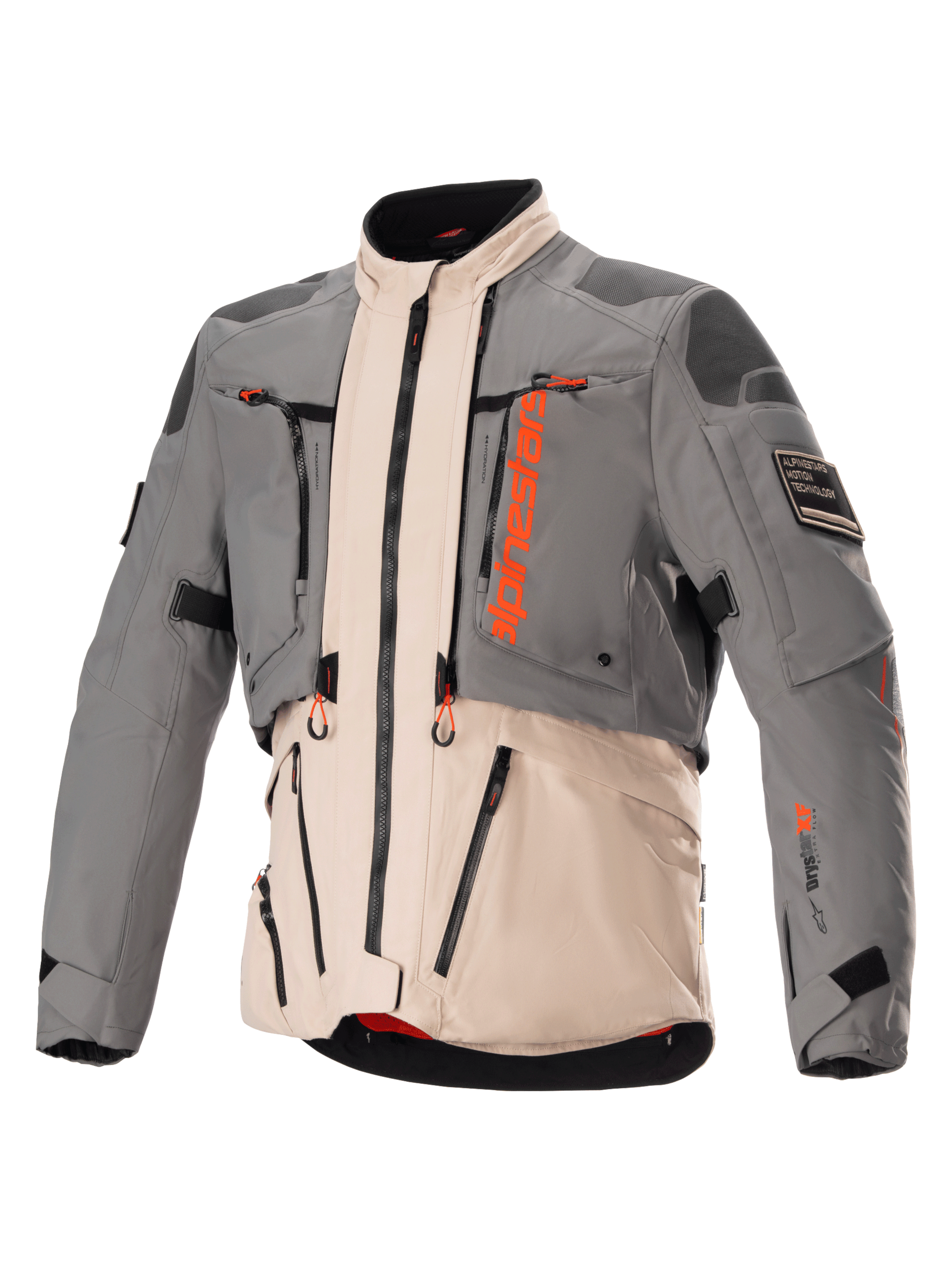 トランプレジメンタルジャケット バックリボン付き ストライプノーカラージャケット AMT-10R Drystar® XF - Gray Motorcycle Jacket | Alpinestars®