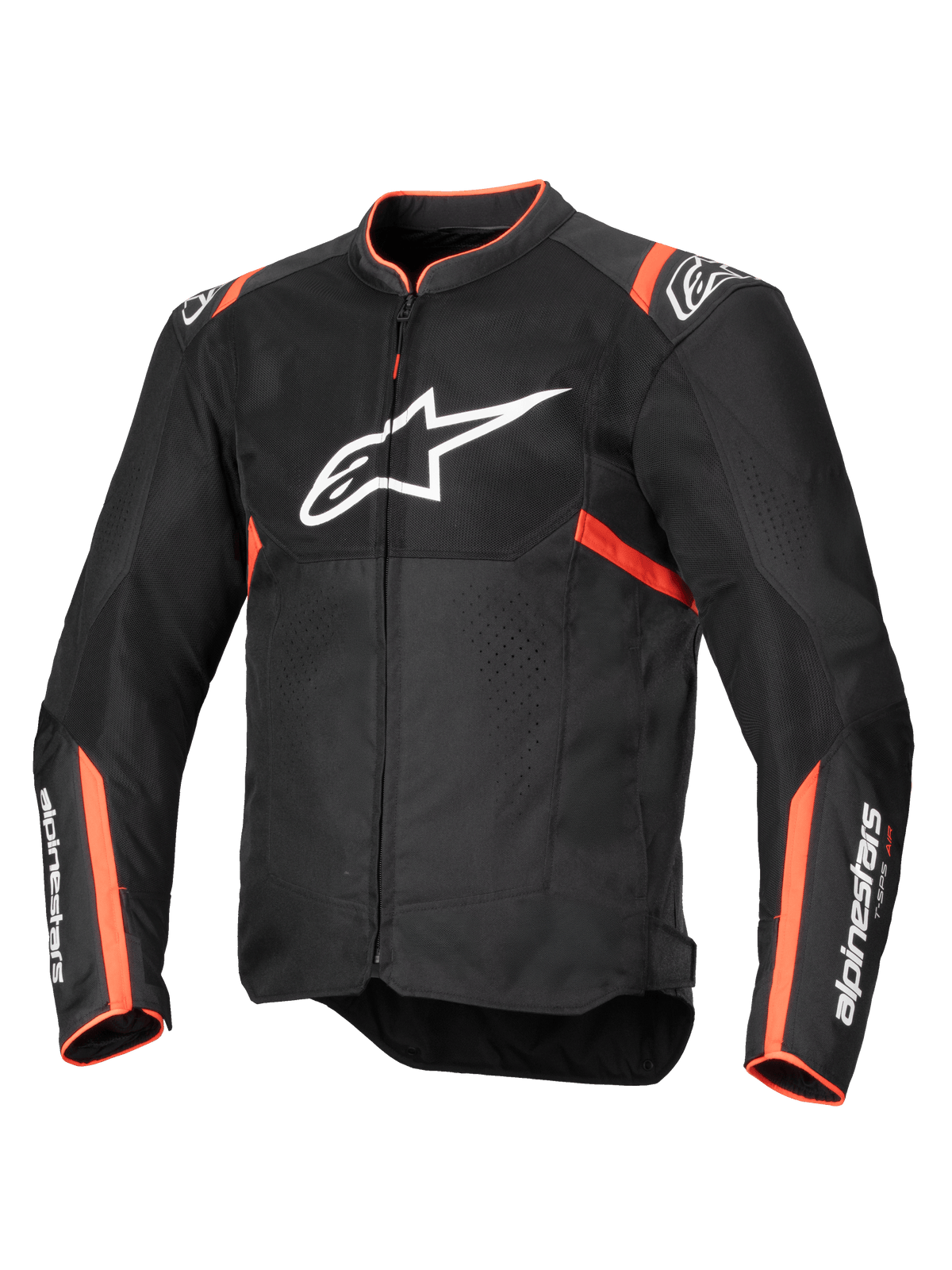 Alpinestars T-SPS Air V2 jas, herenmotorjas van textiel met mesh, zwart en felrood, Tech-Air Ready en CE-gecertificeerd.