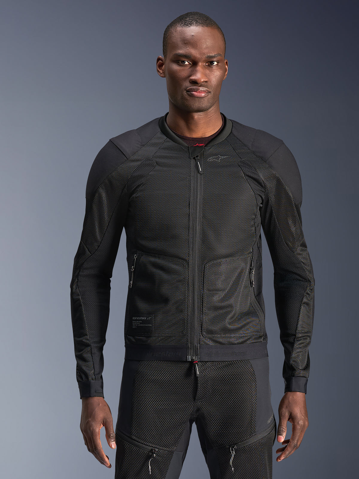 Alpinestars Troop-Air jas, ademende herenmotorjas, zwart, technisch mesh voor urban rijden.