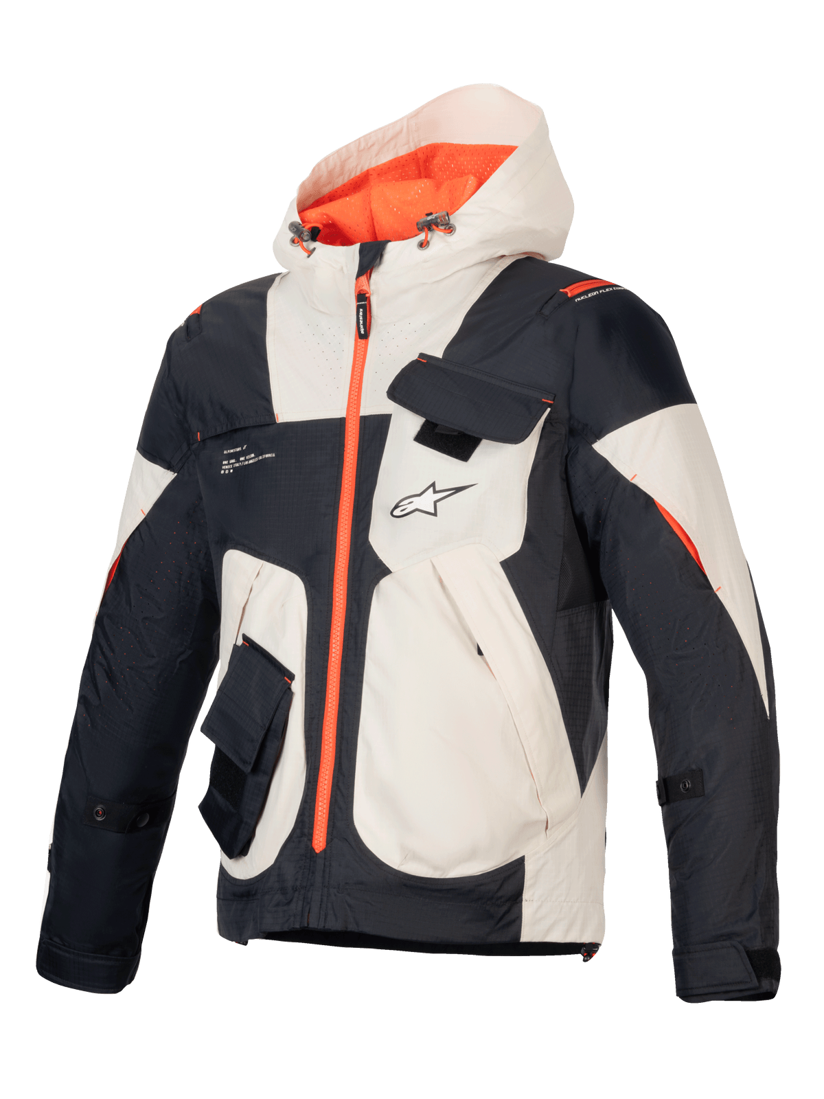 Alpinestars Mogress Air Jas, heren urban motorjas in zwart, amandel en oranje met geventileerd ripstop.