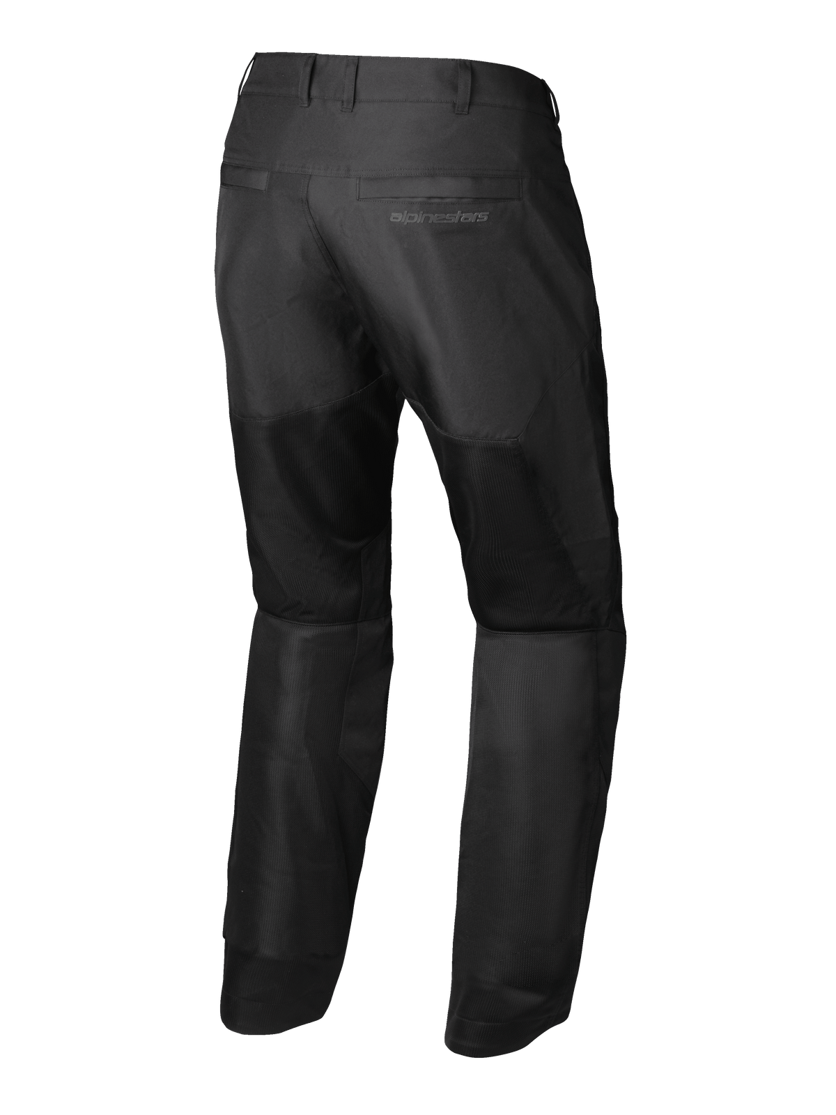 Alpinestars C-1 Air Broek, urban motorbroek voor heren, zwart, achteraanzicht met tech-mesh ventilatiepanelen en CE Class A-bescherming