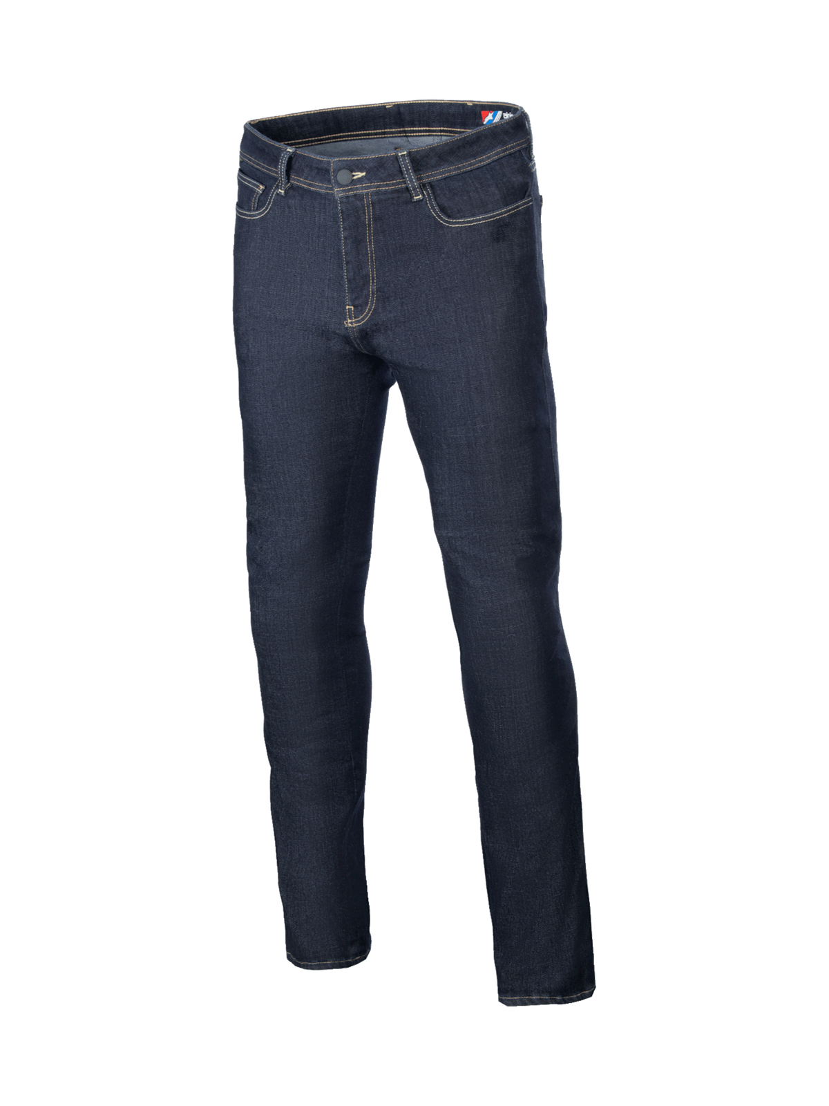 Alpinestars Cult-8 Stretch Denim broek, urban heren-motorjeans, blauw, relaxed fit, CE-gecertificeerde kniebescherming.
