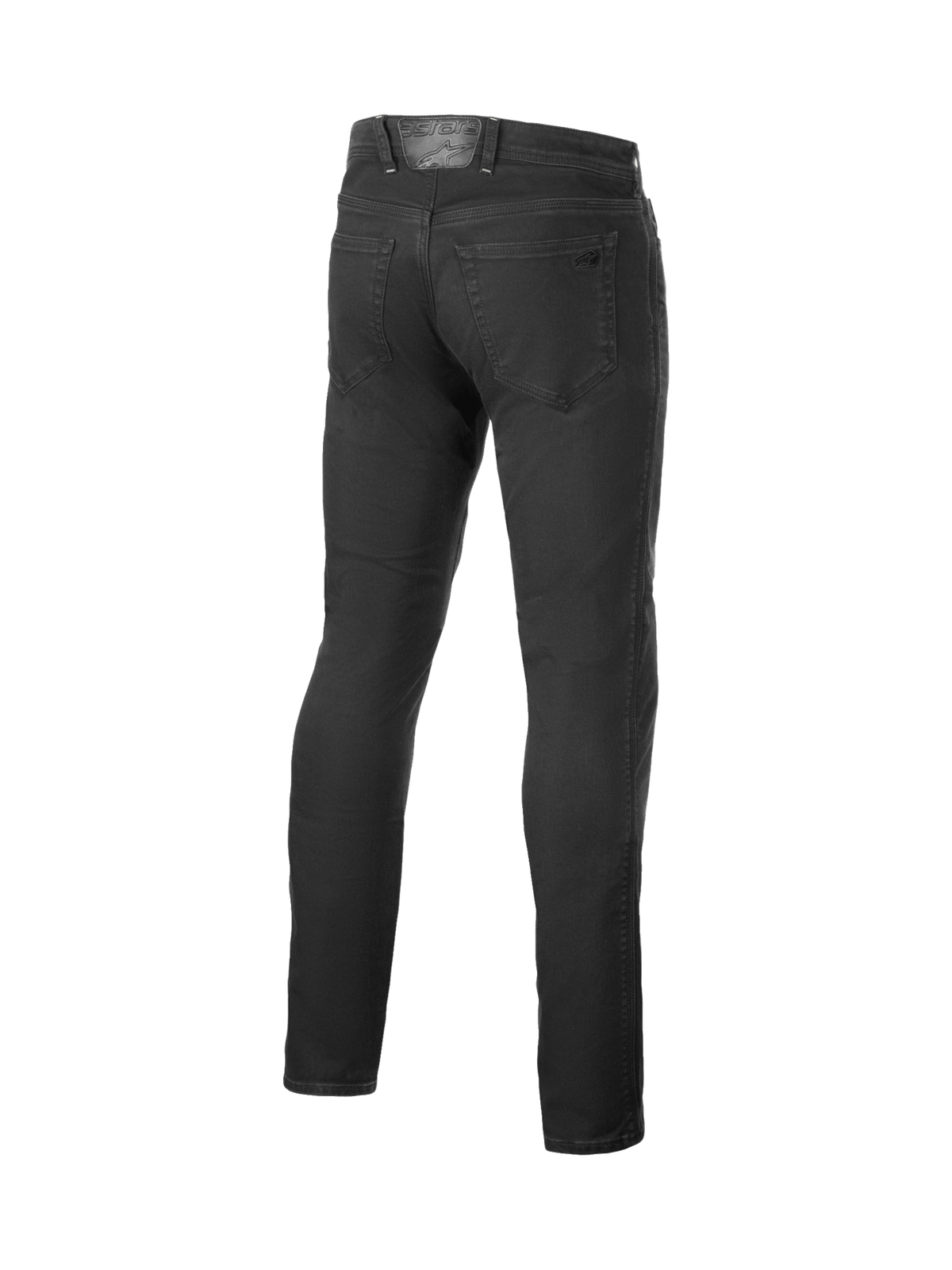 Alpinestars Copper V3 Denim Broek, urban herenmotorjeans met rechte pijpen, zwart, stretch denim, achteraanzicht.