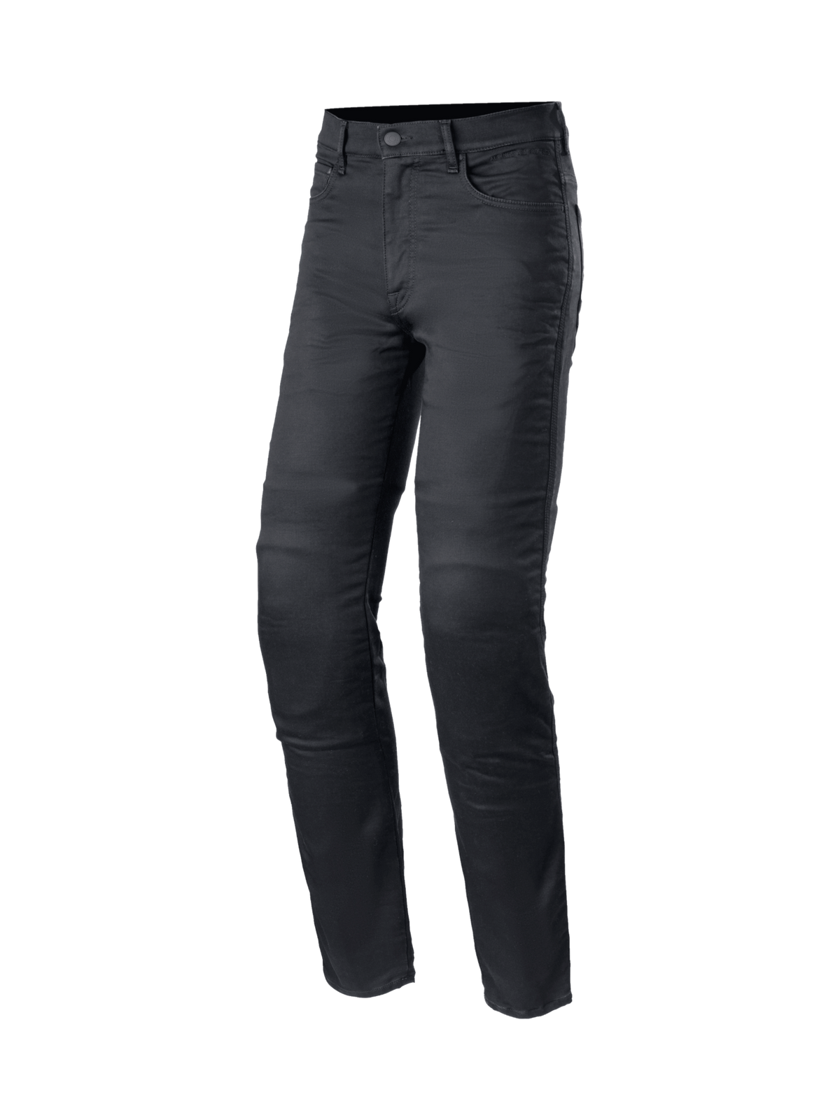 Alpinestars Cerium Tech Stretch Riding Denim, slim fit stedelijke herenmotorbroek, zwart, stretch denim, CE-gecertificeerd.