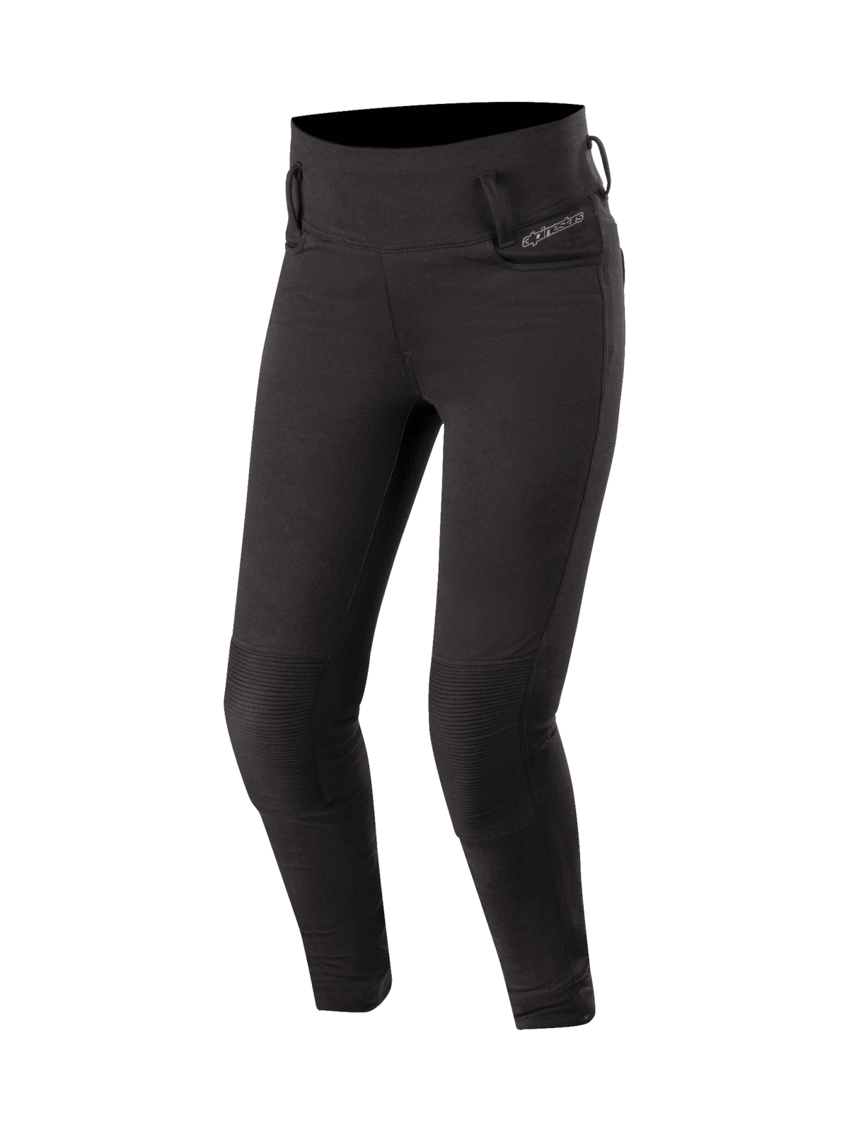 Alpinestars Banshee damesmotorlegging, zwarte urban motorbroek met CE-gecertificeerde kniebescherming en stretchpanelen.