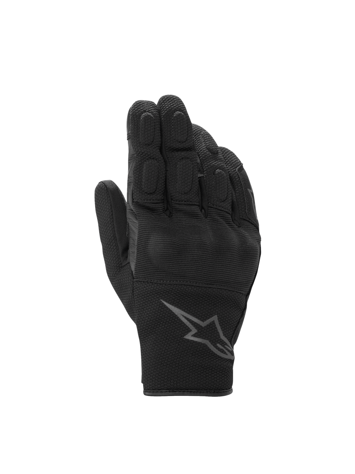 Alpinestars S-Max Drystar handschoenen, korte waterdichte motorhandschoenen in zwart antraciet met knokkelbescherming.