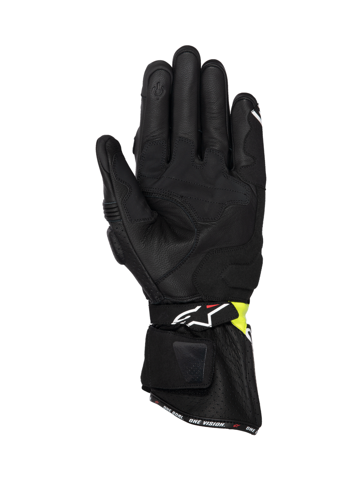 Alpinestars SP-3 handschoenen voor heren, motorracing, zwart en geel fluo, premium leer, lange manchet, CE-gecertificeerd